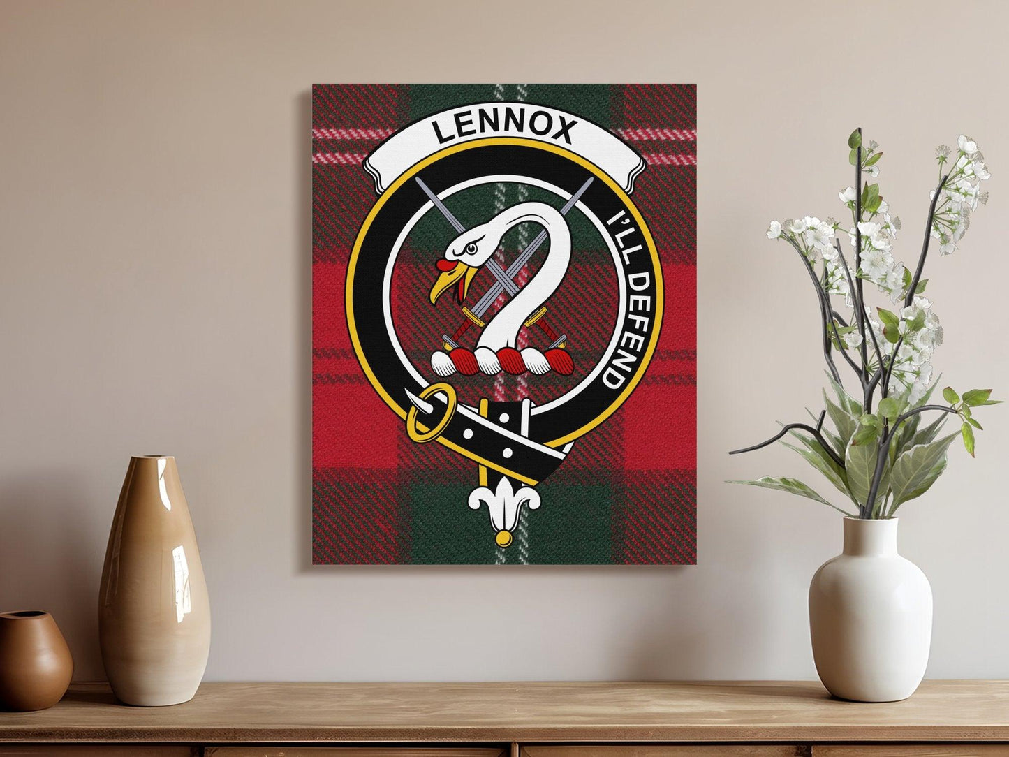 Lennox I'll Defend Clan Crest Tartan Wall Art product
