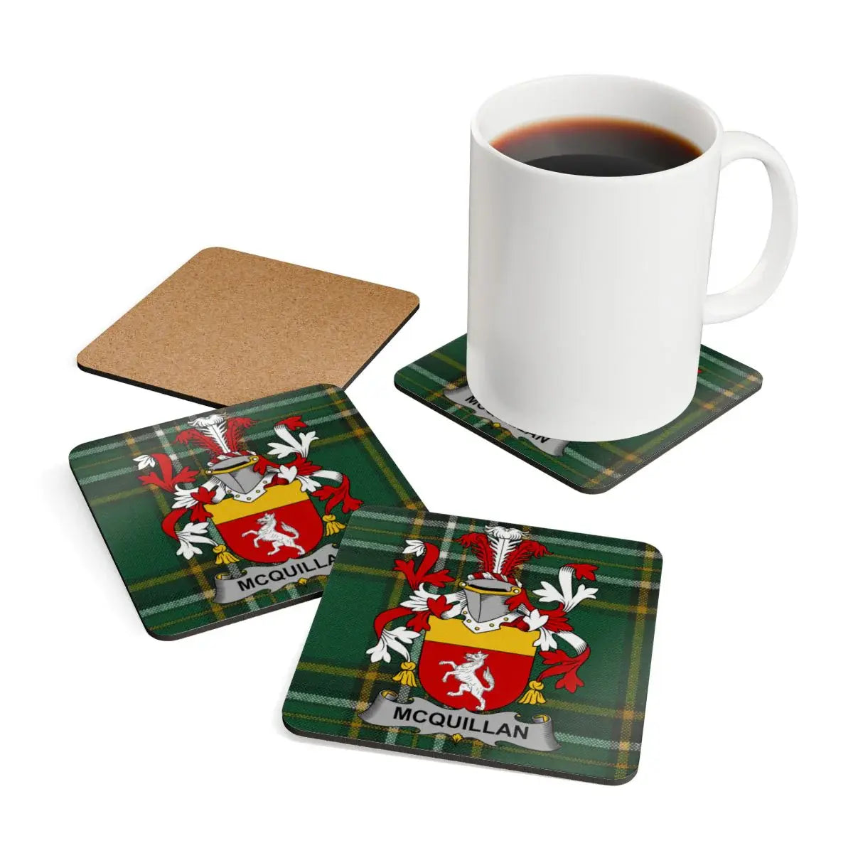 McQuillan Family Crest Plaid Coasters product type