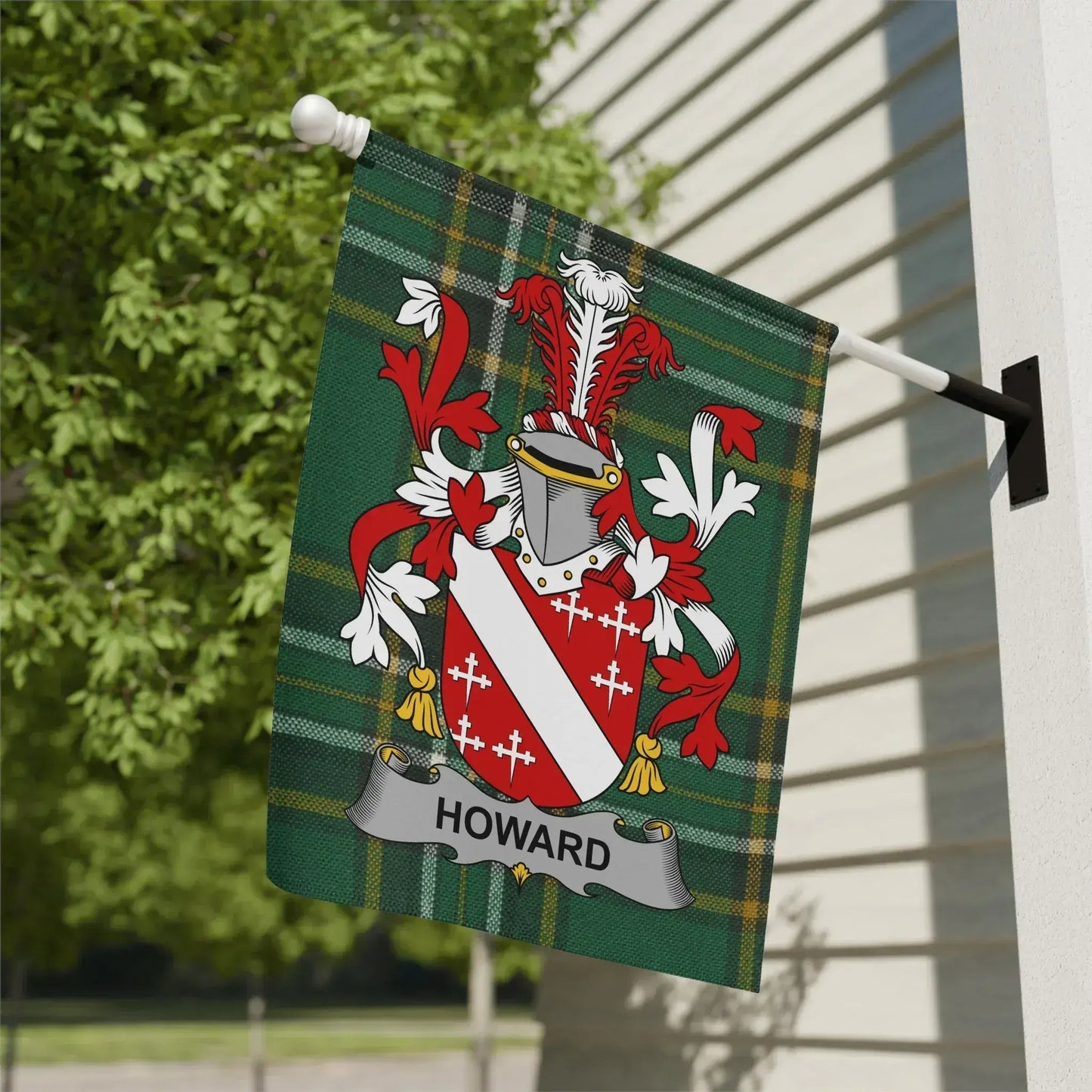 Howard Family Crest Plaid House Flag product
