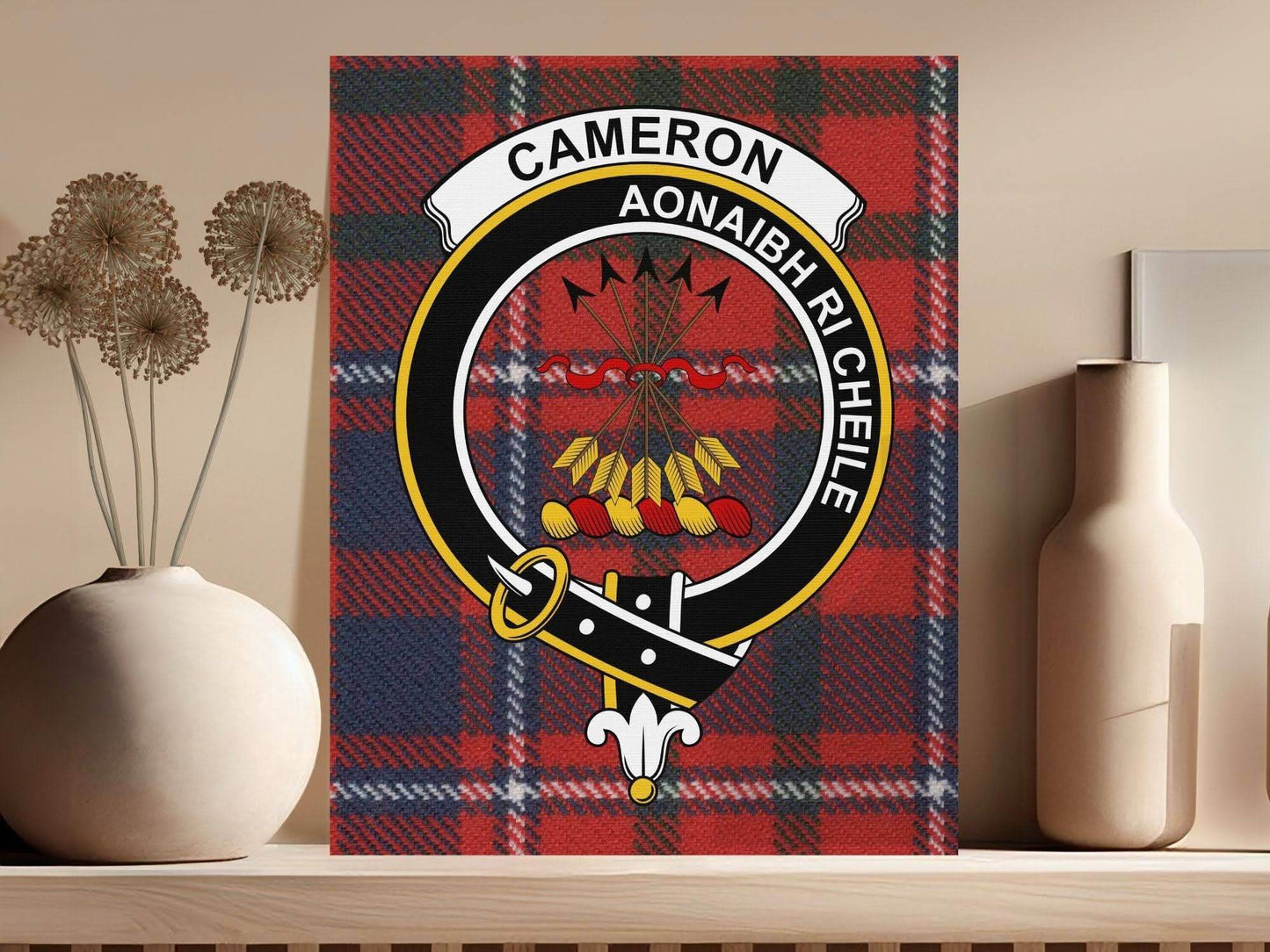 Cameron Scottish Tartan Crest Canvas - Celtic Ancestry Gifts
