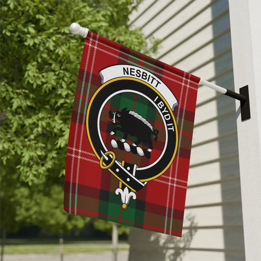 Personalized Nesbitt Family Crest House Flag product