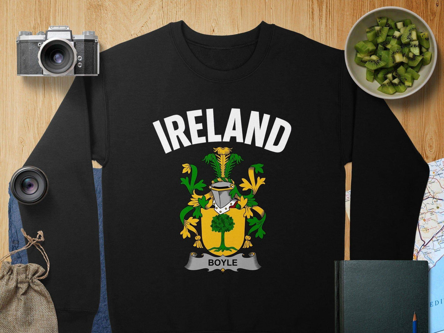 Ireland Boyle Family Crest Black Long Sleeve product