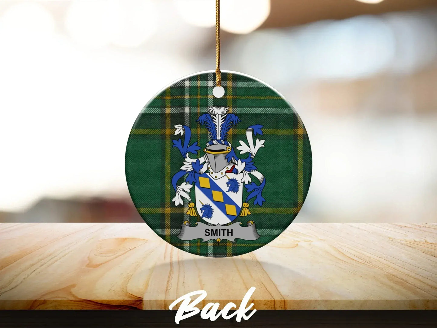 Smith Tartan Custom Round Christmas Ornament product