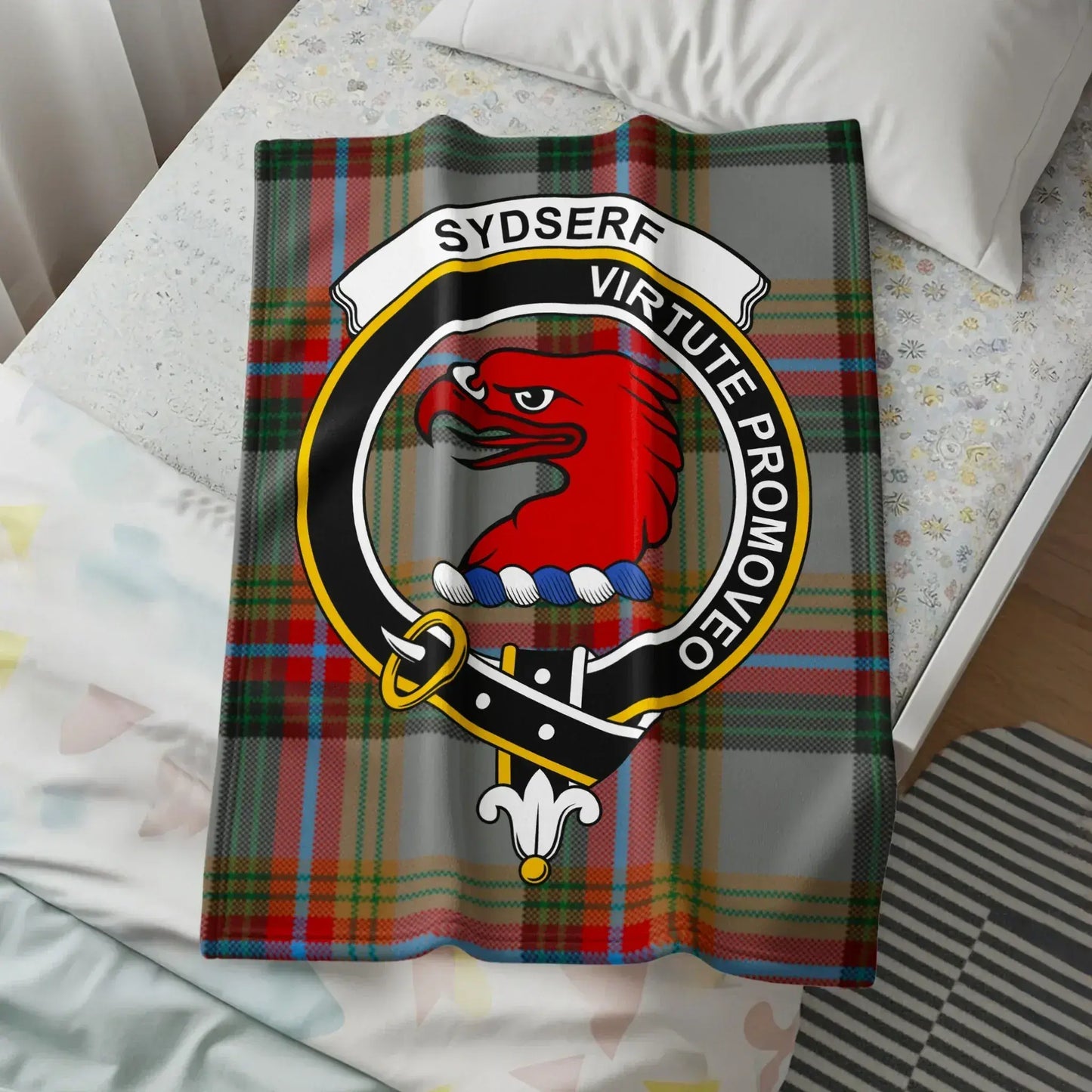 Sydserf Virtute Promoveo Plaid Tartan Eagle Blanket product