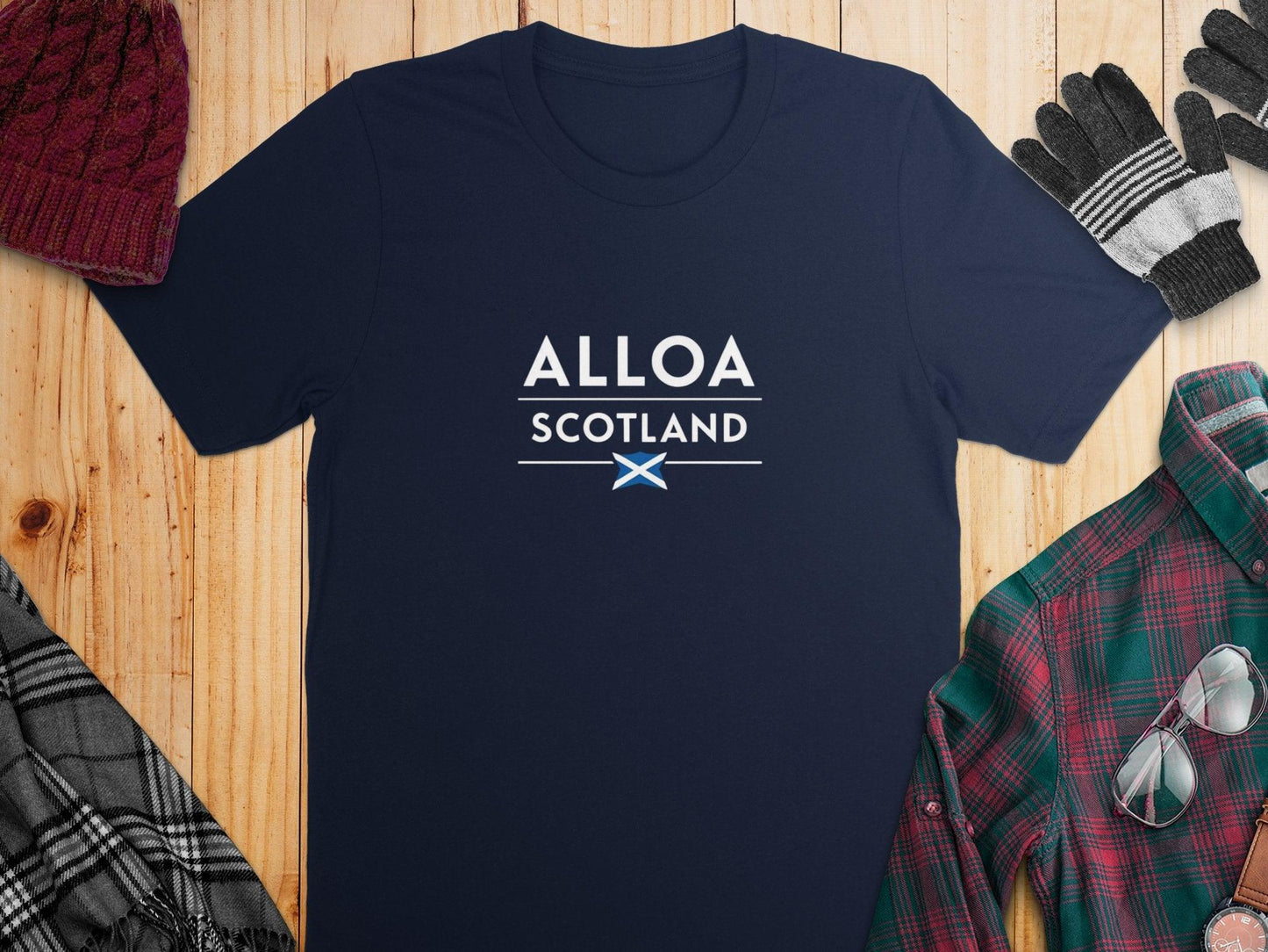 Alloa Scotland Flag Themed Graphic Tee product type