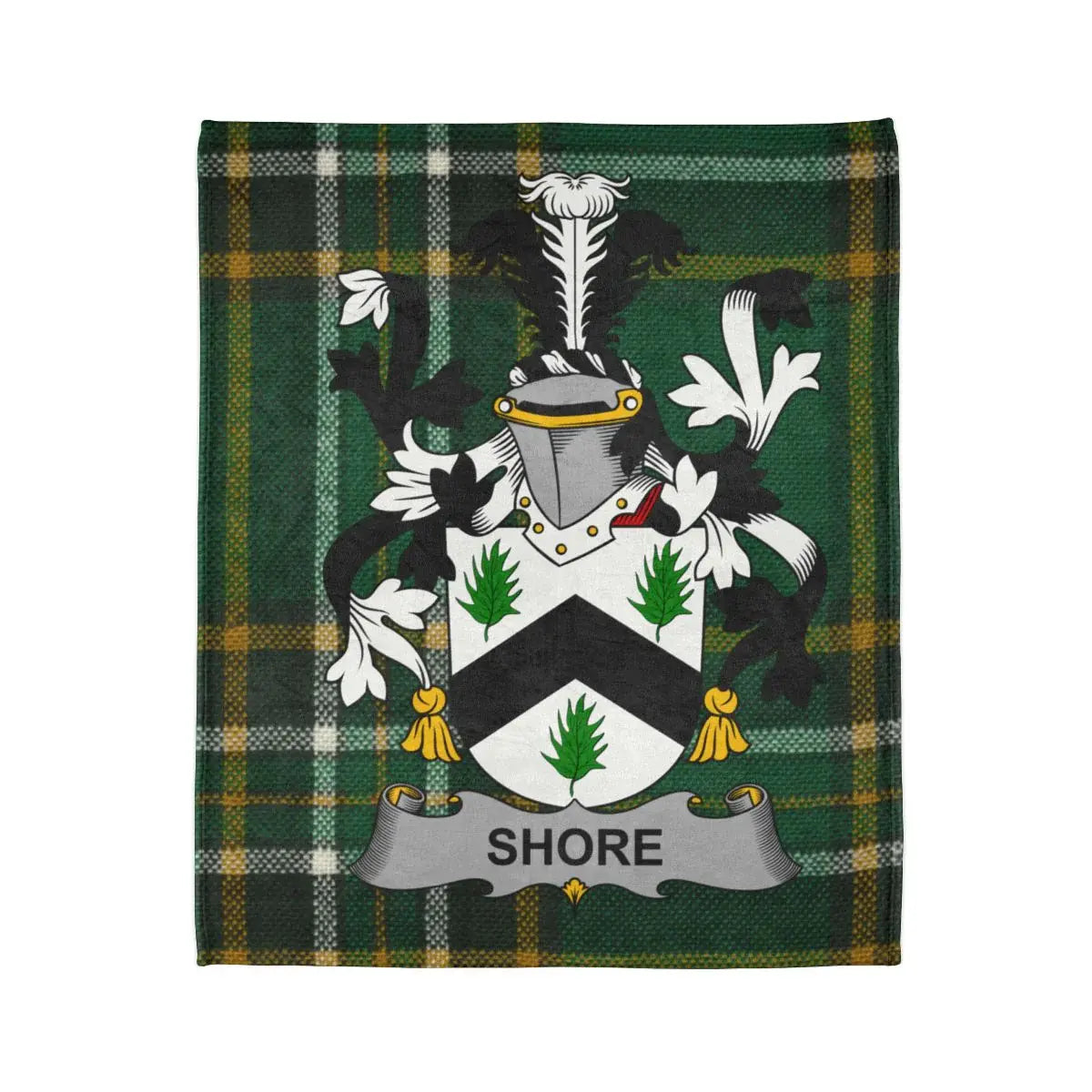 Shore Family Crest on Tartan Plaid Blanket product