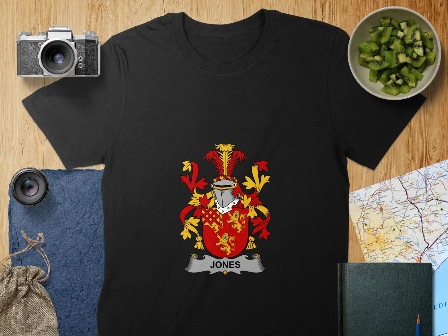 Jones Family Crest Coat of Arms T-Shirt Authentic Design