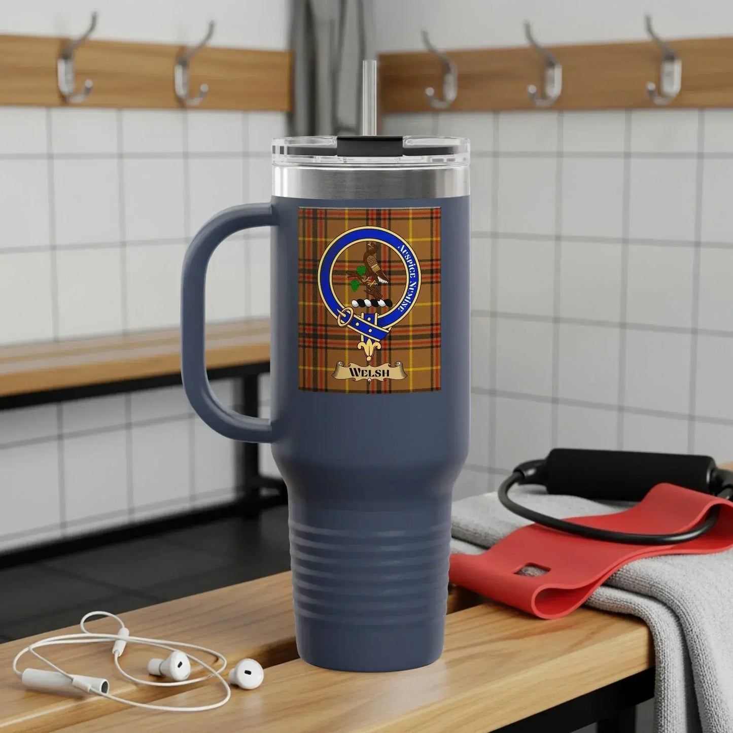 Highlands Plaid Design Insulated Travel Mug product