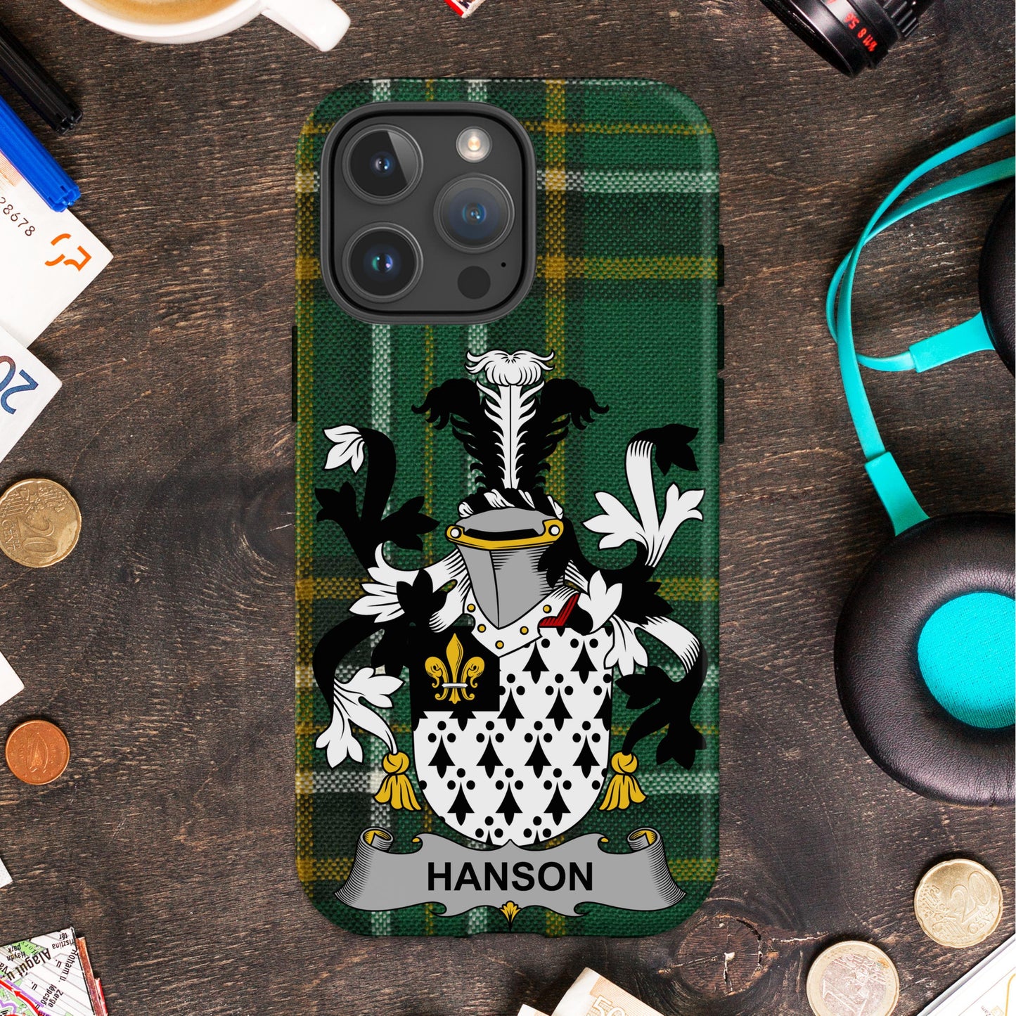 Hanson Surname Irish Family Crest Cell Phone Cover - Celtic Ancestry Gifts