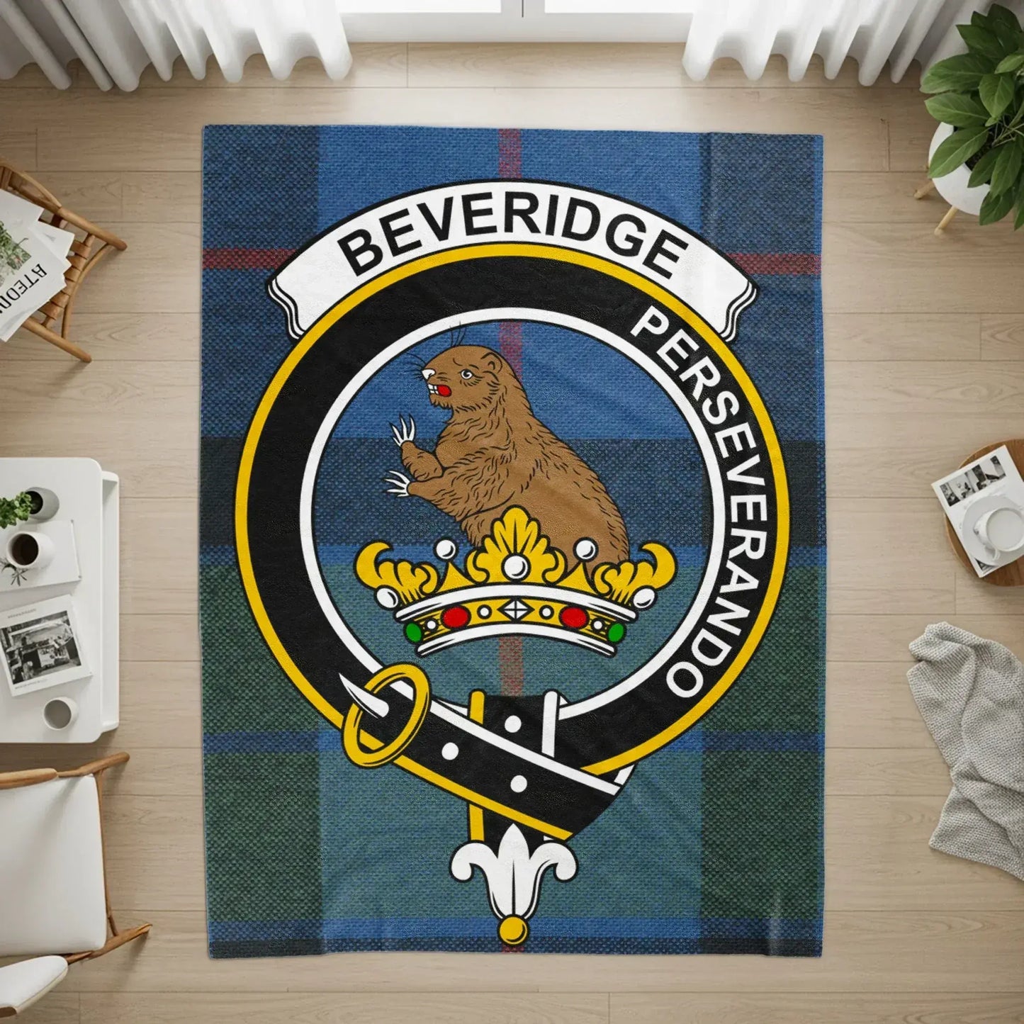 Beveridge Crest Perseverando Printed Image Area Rug product type