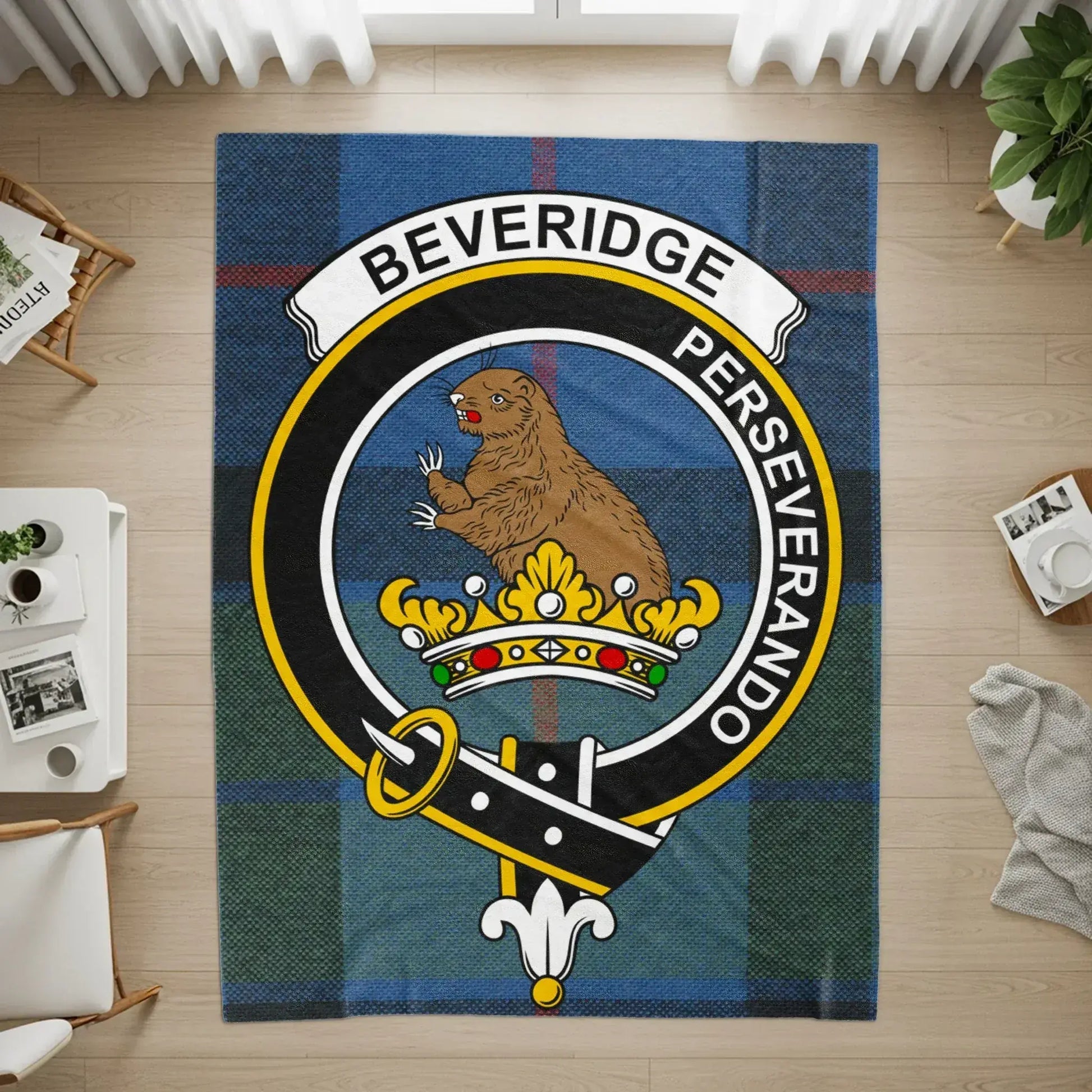 Beveridge Crest Perseverando Printed Image Area Rug product type