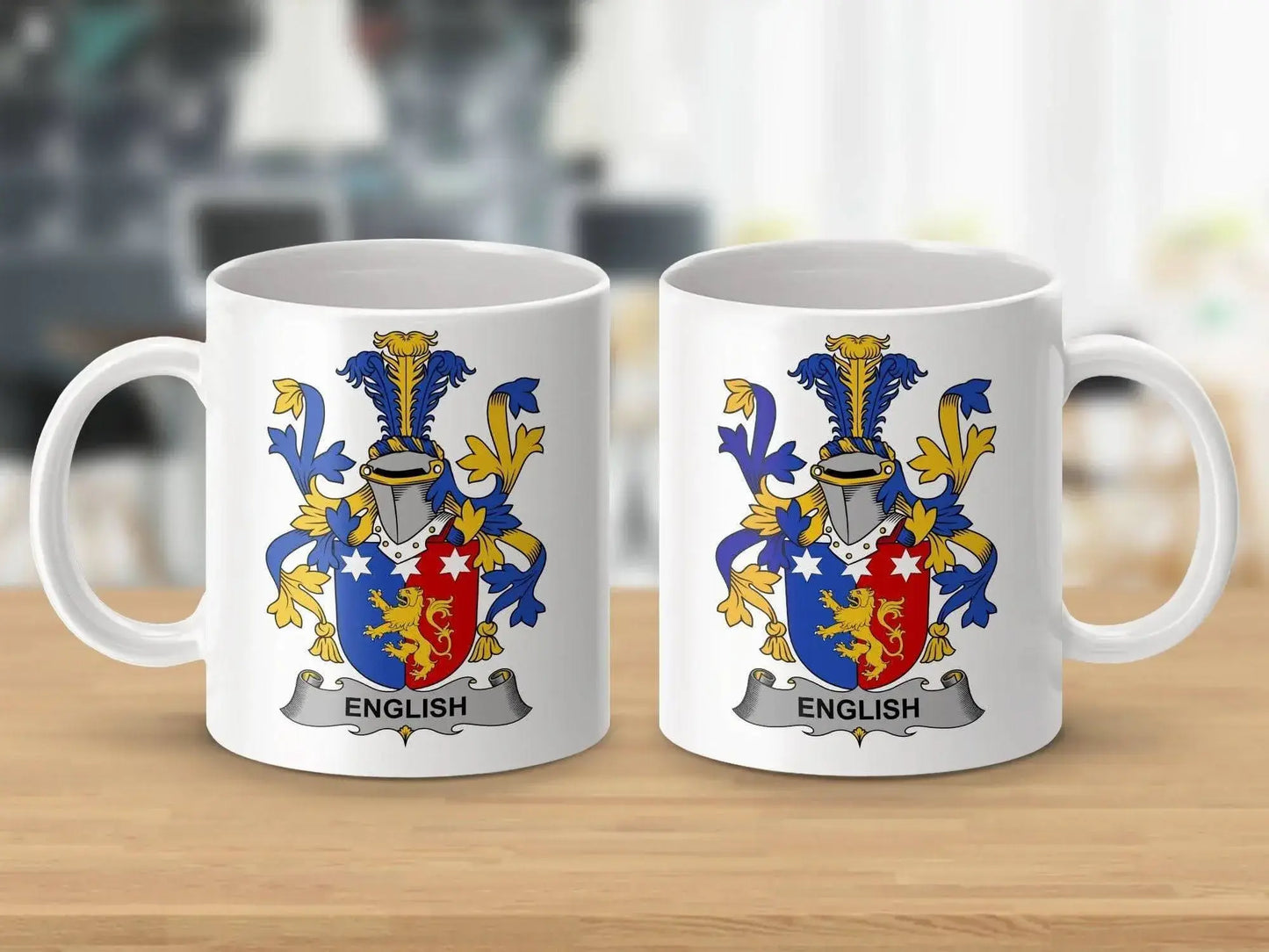 English Surname Irish Family Crest Mug - Celtic Ancestry Gifts