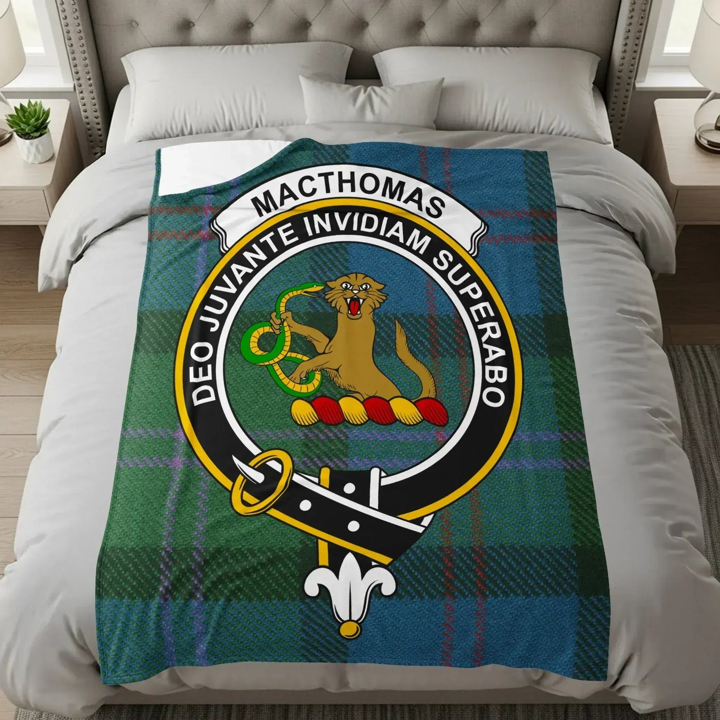MacThomas Crest Blanket with Tartan Design product
