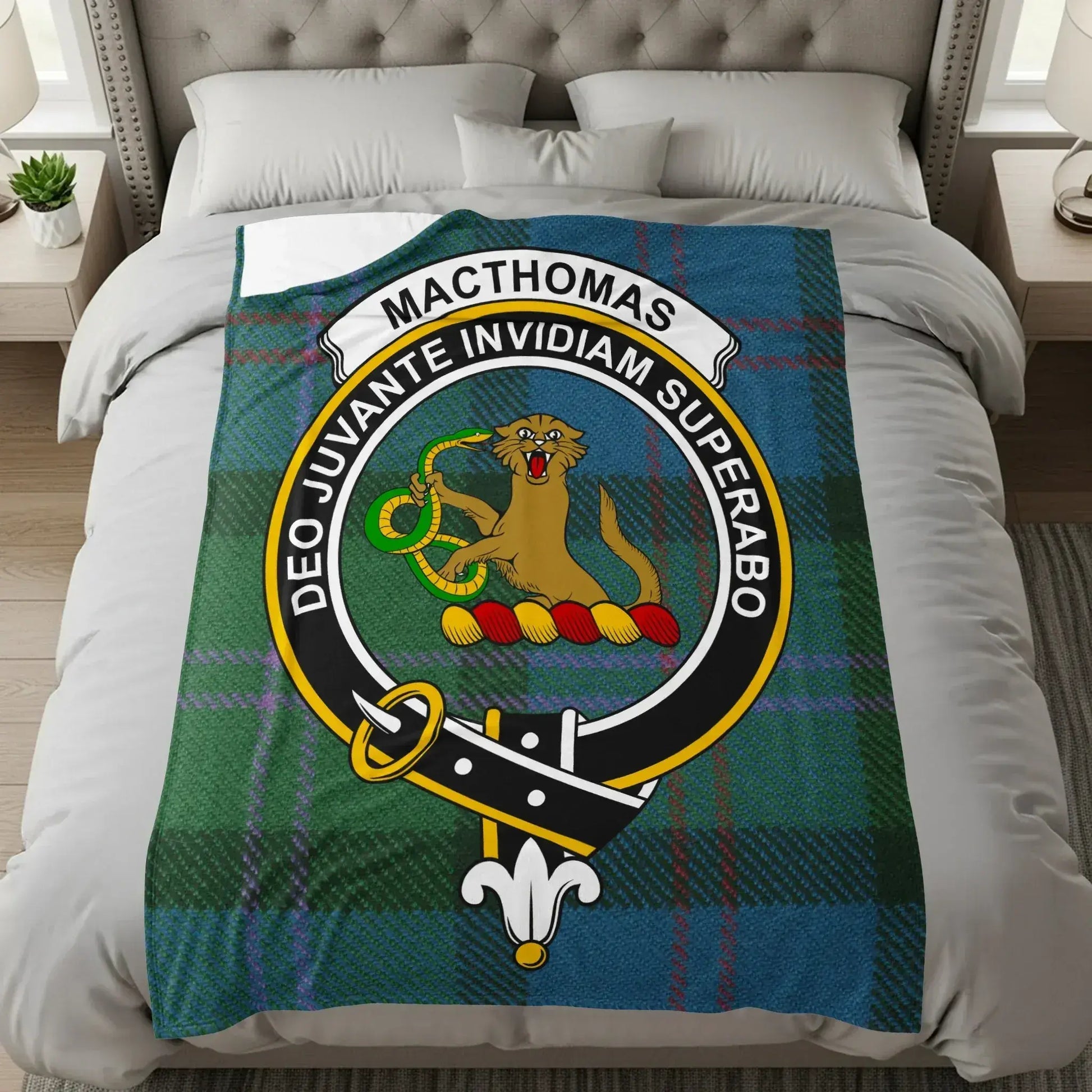 MacThomas Crest Blanket with Tartan Design product