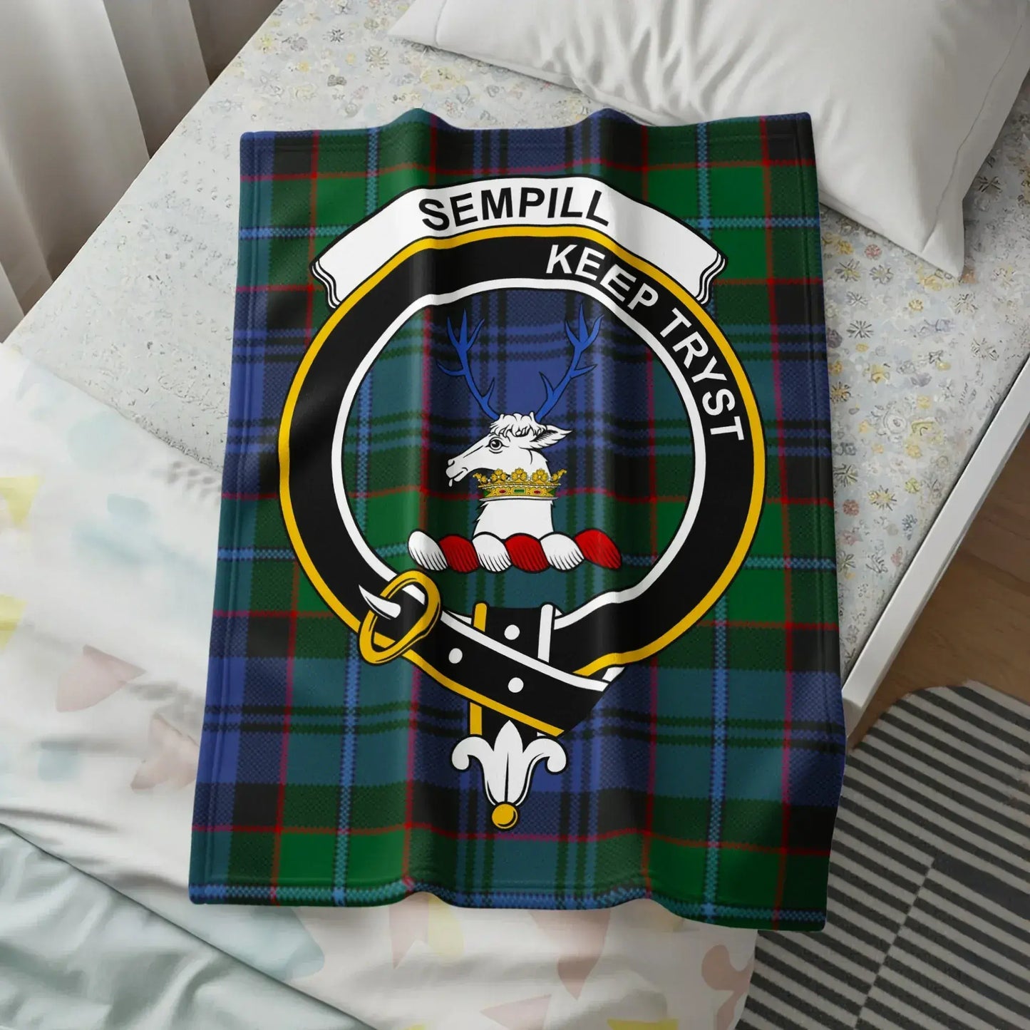 Sempill Keep Tryst Plaid Design Bed Blanket product