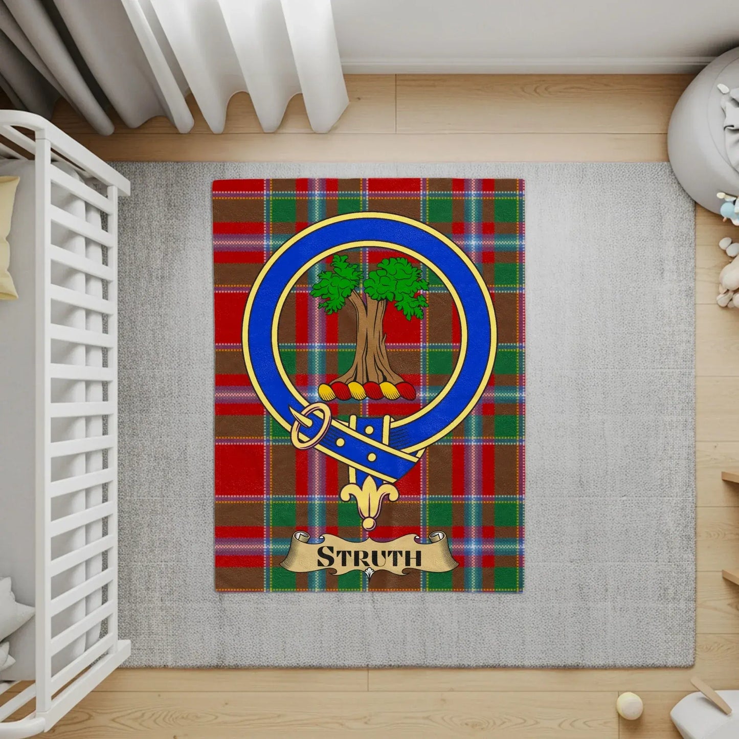 Clan Struth Scottish Tartan Crest Emblem Rug product