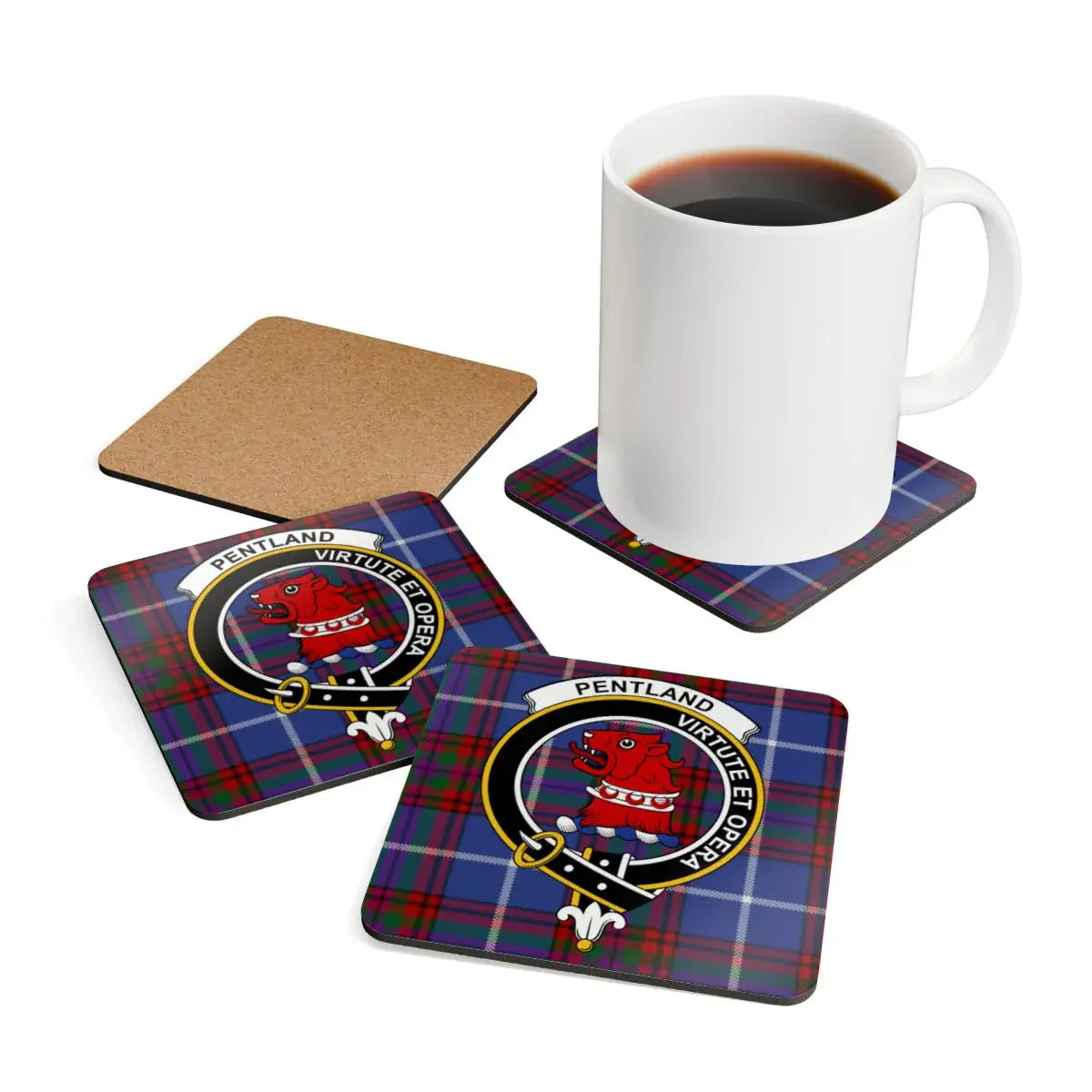 Scottish Tartan Design with Coat of Arms Coaster product