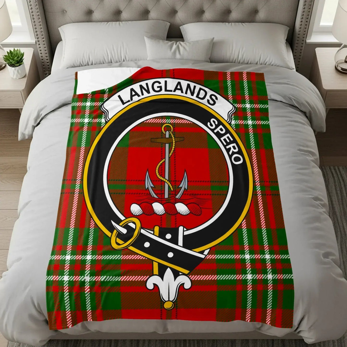 Clan Langlands Spero Plaid Pattern Decorative Bedding Product