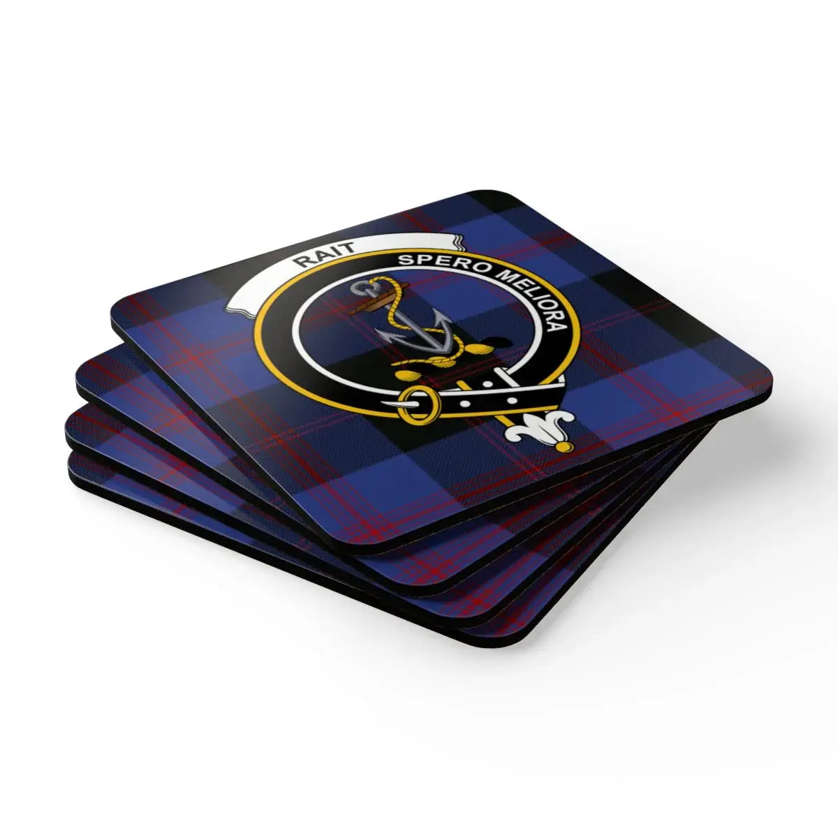 Spero Meliora Clan Crest Tartan Design Coasters product
