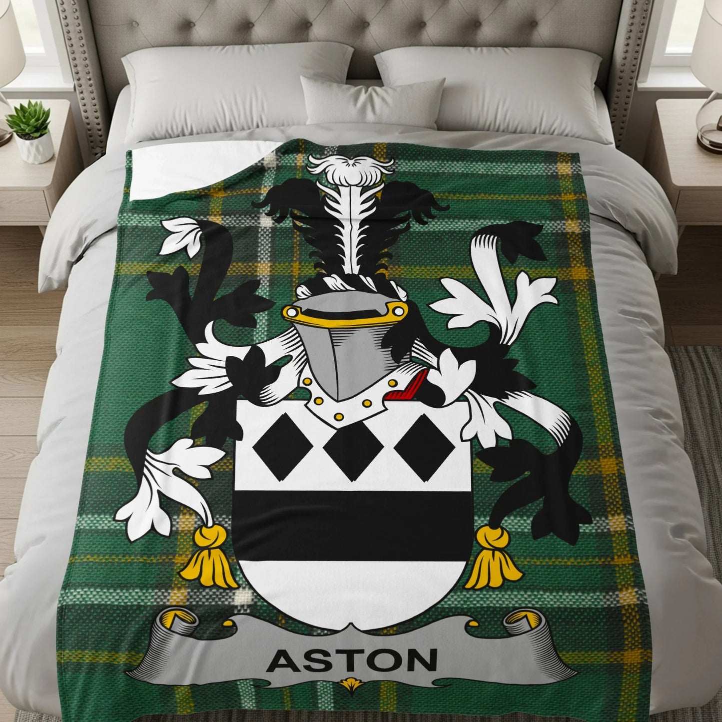 Aston Family Crest Green Plaid Blanket product