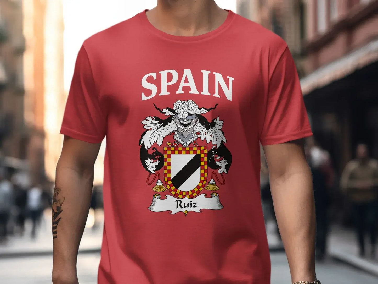 Spain Ruiz Coat of Arms Crest Red Graphic Tee product