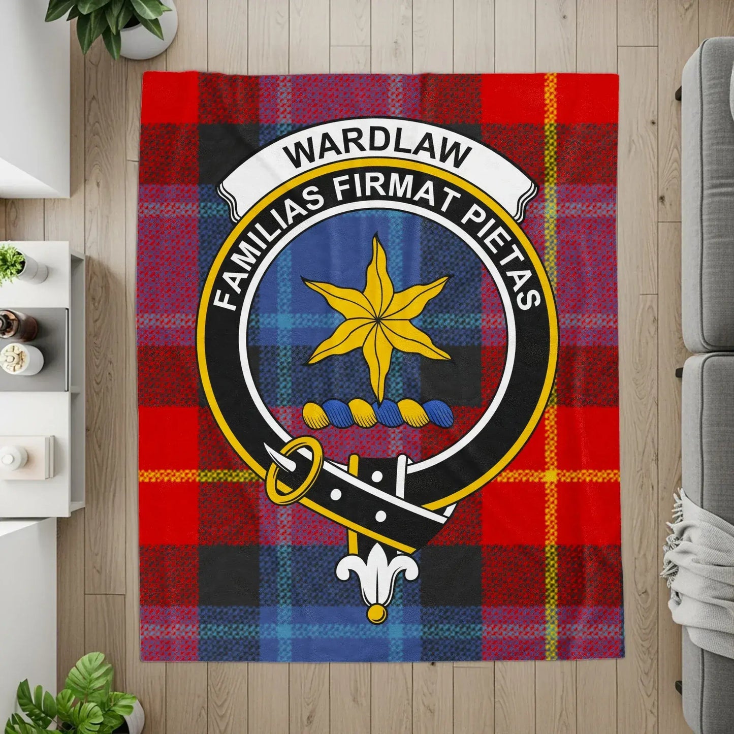 Clan Wardlaw Crest Badge Tartan Blanket product type