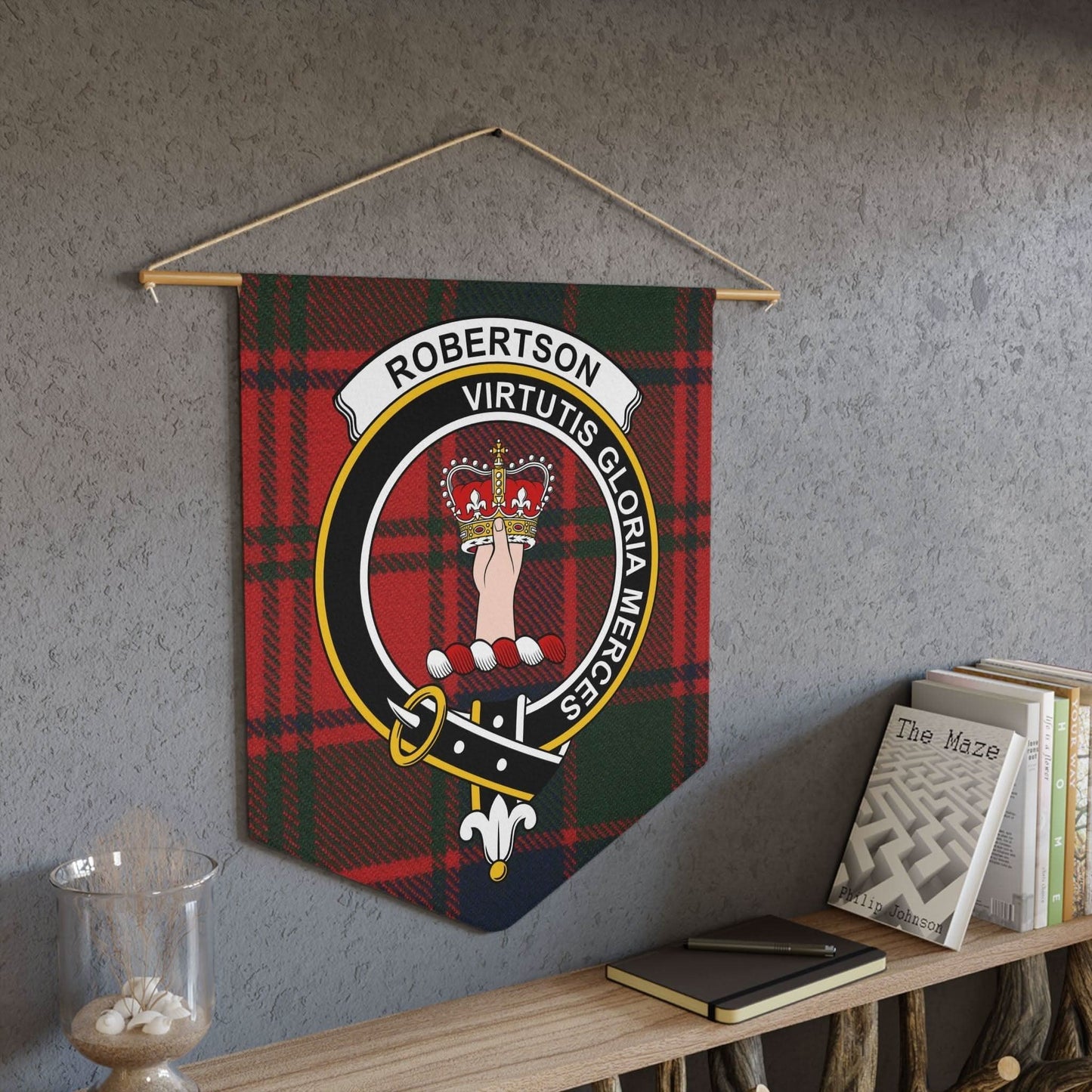 Robertson Clan Scottish Tartan Wall Pennant - Celtic Ancestry Gifts