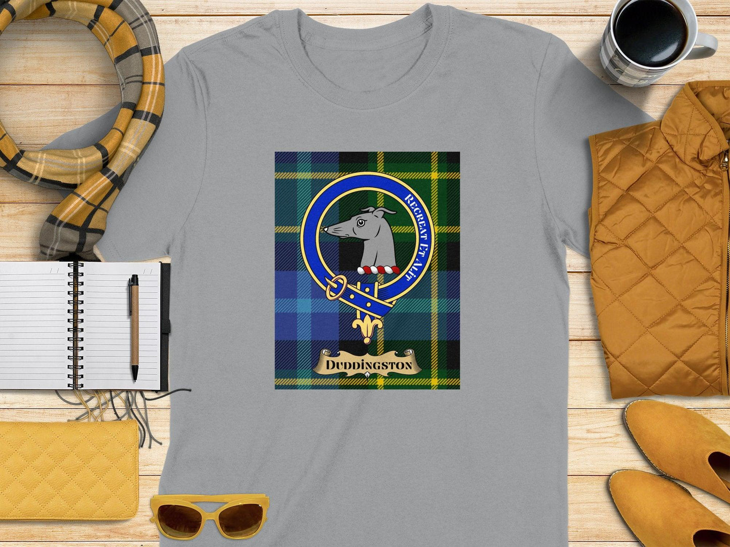 Duddingston Clan Crest Scottish Tartan T-Shirt - Celtic Ancestry Gifts