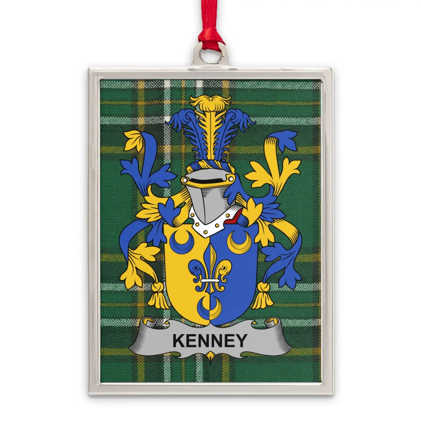 Kenney Family Crest Plaid Pattern Ornament product type