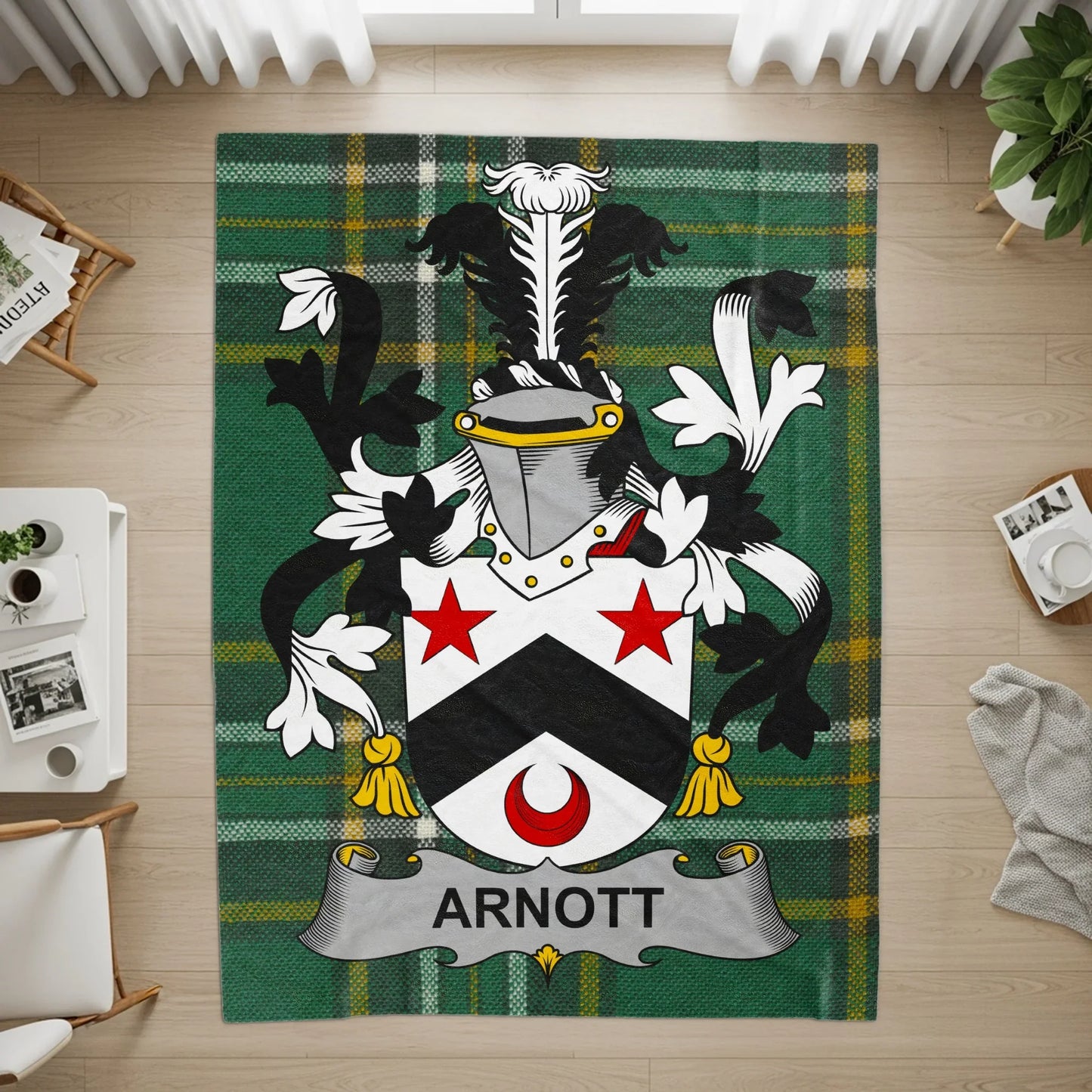 Arnott Family Crest Coat of Arms Tartan Rug product type