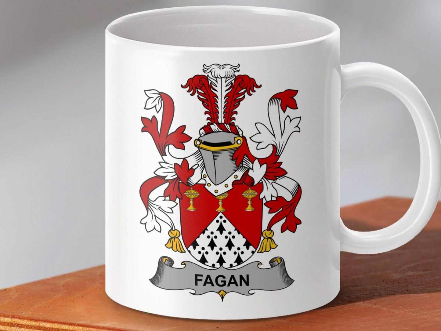 Fagan Surname Irish Family Crest Mug - Celtic Ancestry Gifts