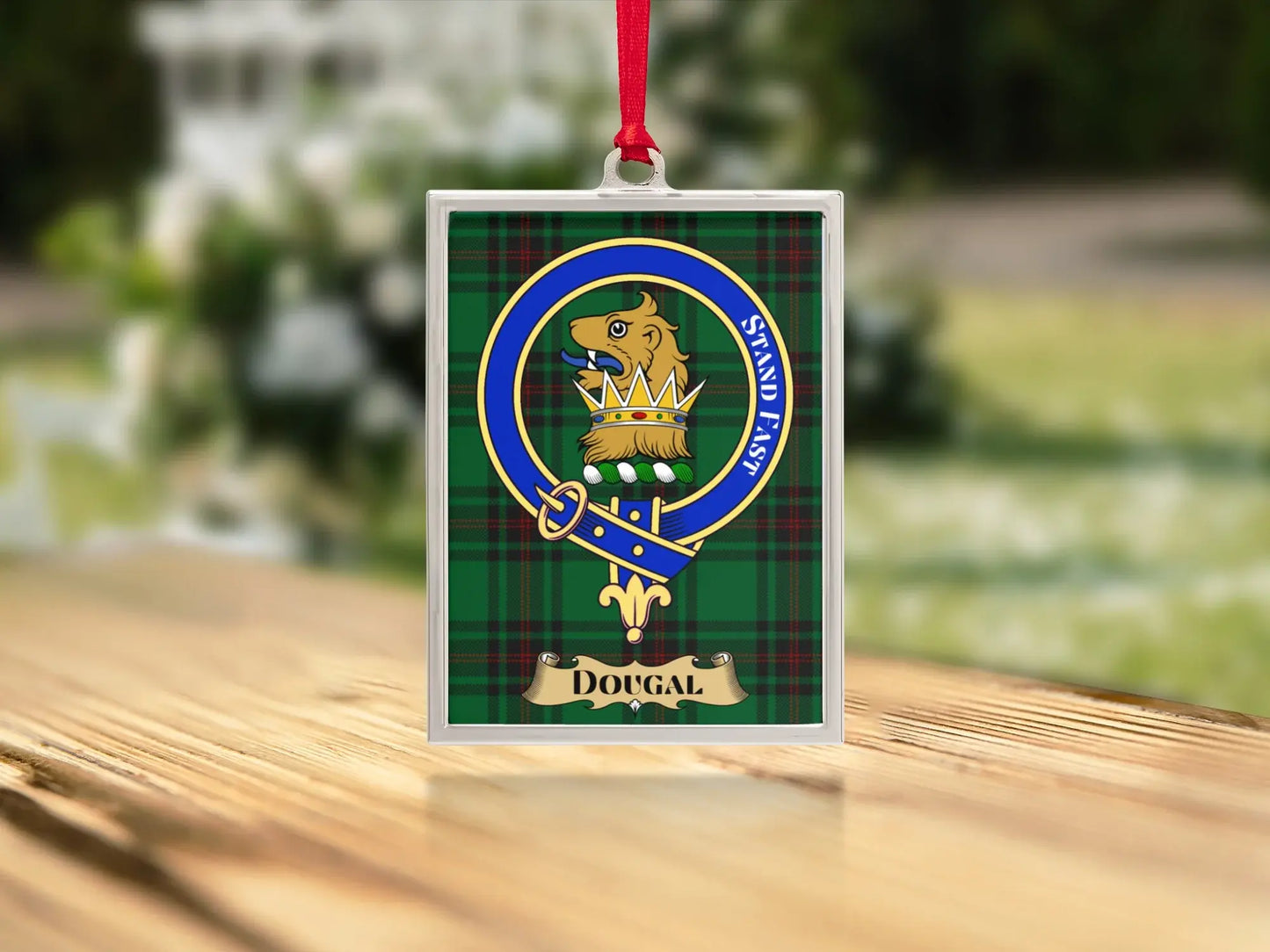 Dougal Crest Tartan Background Luggage Tag product
