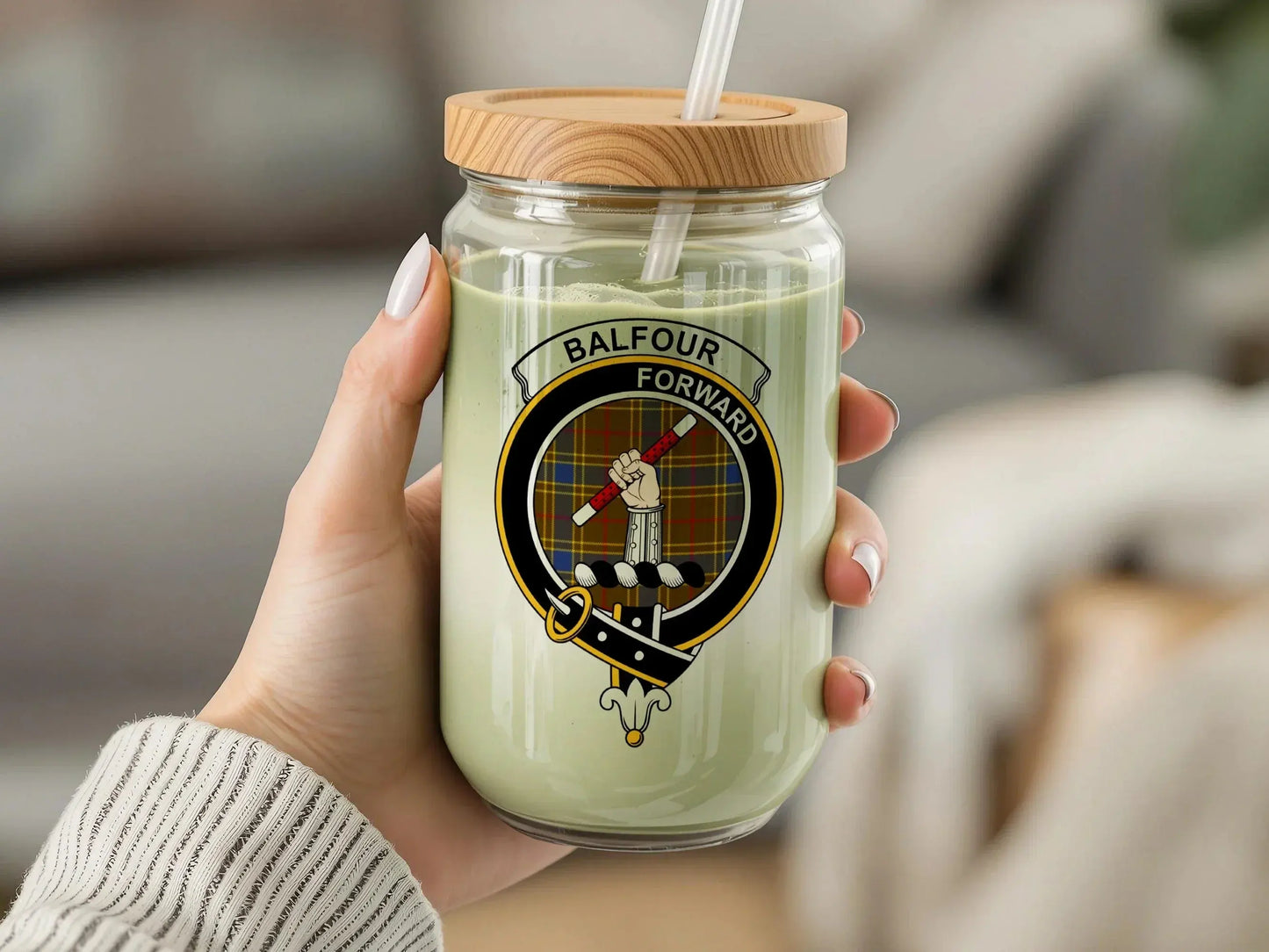Personalized Clan Balfour Forward Mason Jar product