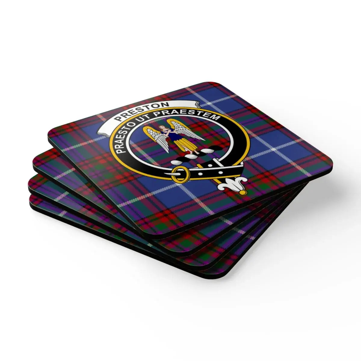 Scottish Clan Crest Tartan Pattern Coasters product type