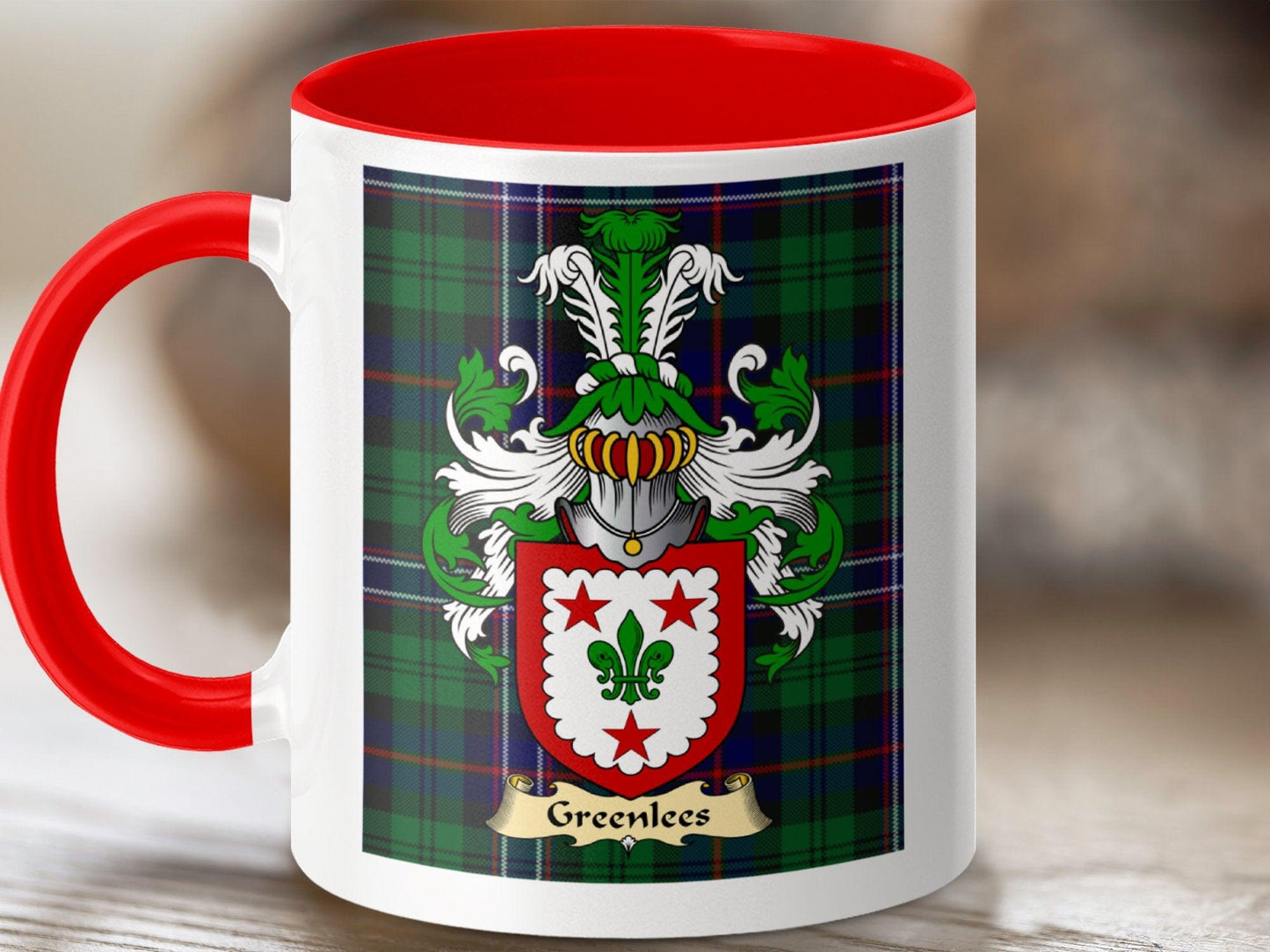 Greenlees Clan Surname Coat Of Arms Scottish Mug - Celtic Ancestry Gifts