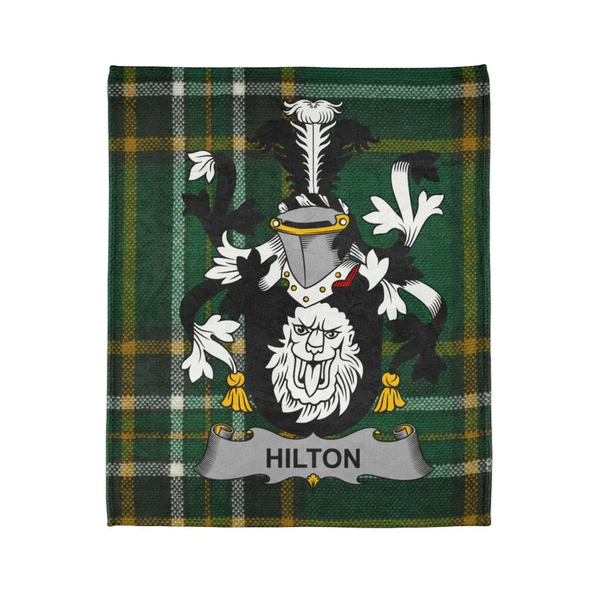 Hilton Family Crest Green Pattern Throw Blanket product