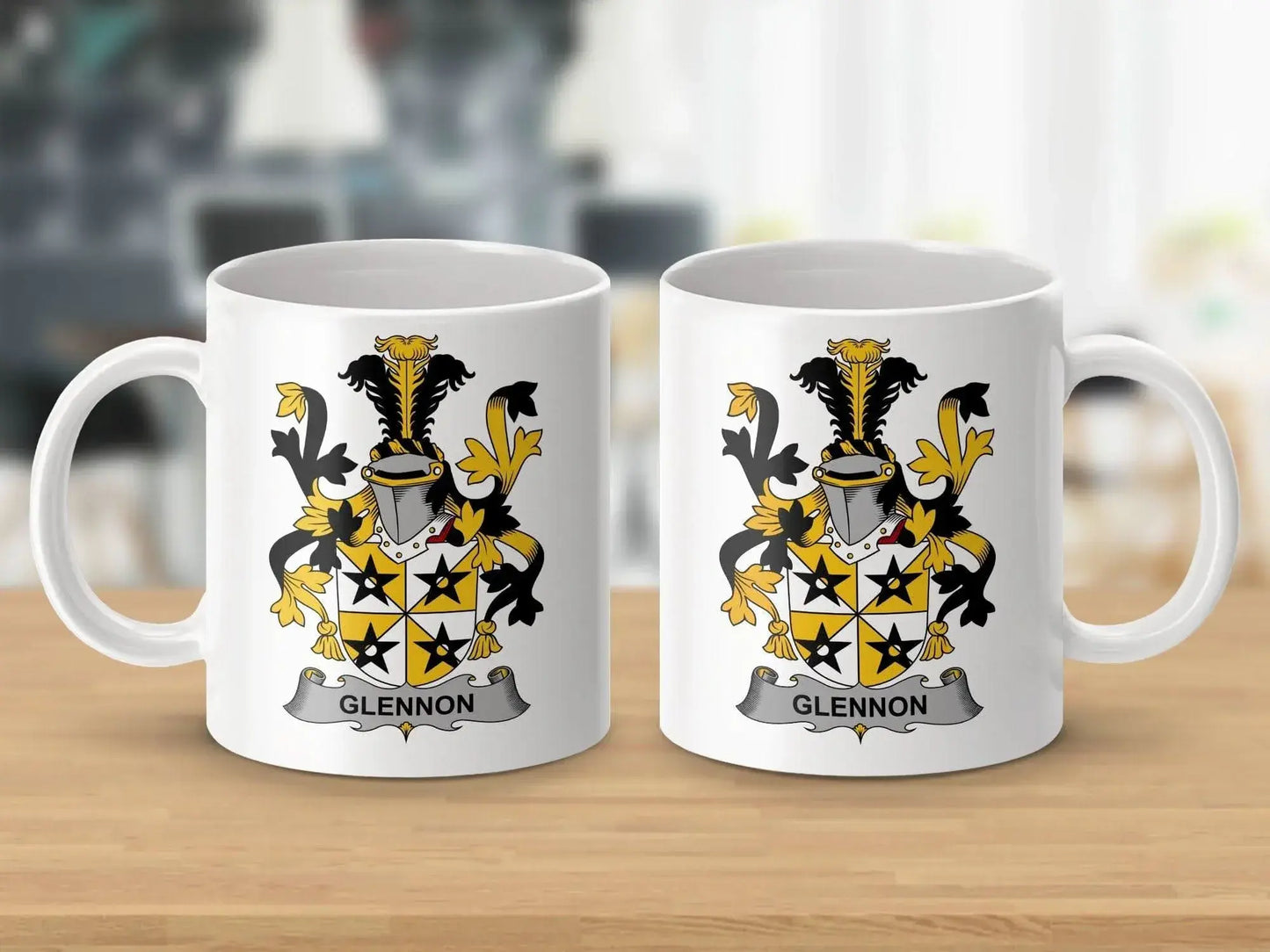 Glennon Surname Irish Family Crest Mug - Celtic Ancestry Gifts