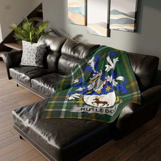 Rutledge Family Crest Tartan Design Blanket product