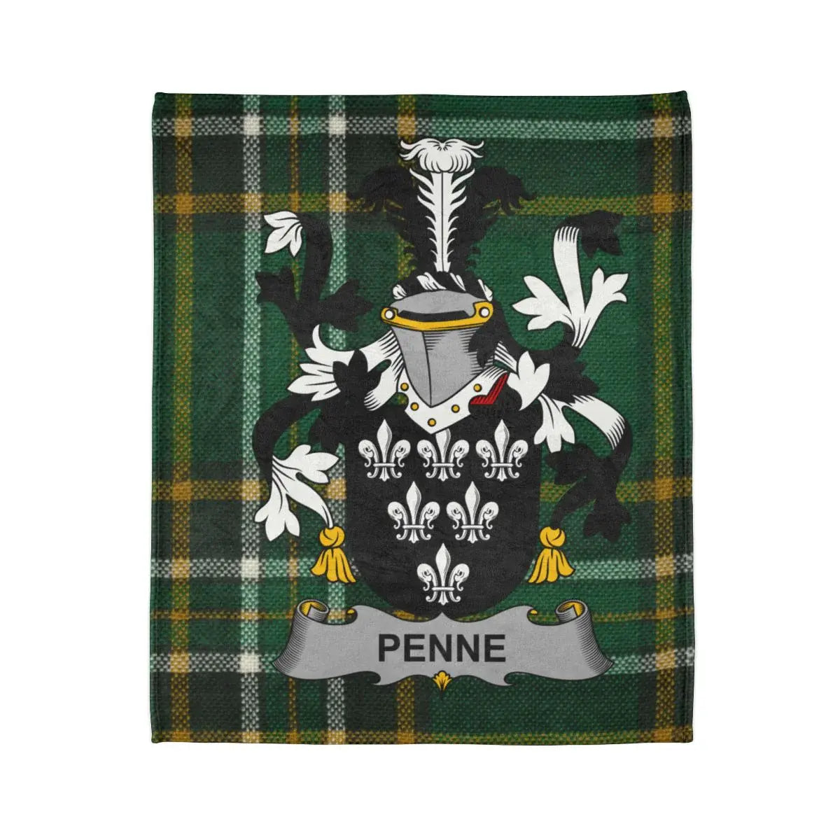 Penne Family Crest Plaid Blanket Unique Heritage Product