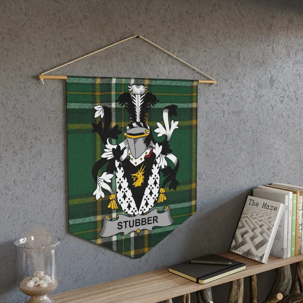 Stubber Family Crest Plaid Background Tapestry product type