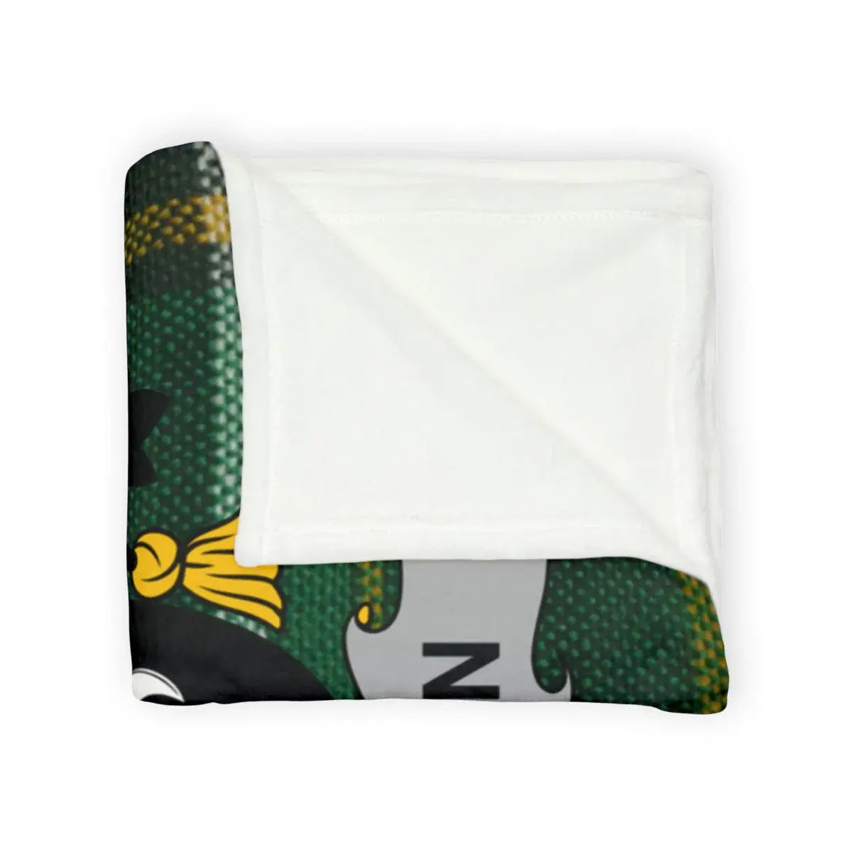 Cozy Wrapped Warm Green and Yellow Patterned Blanket Product