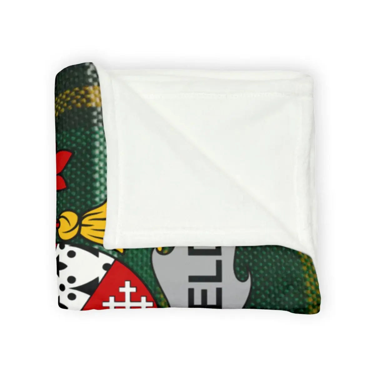 Green and Red Shield Design Folded Blanket product