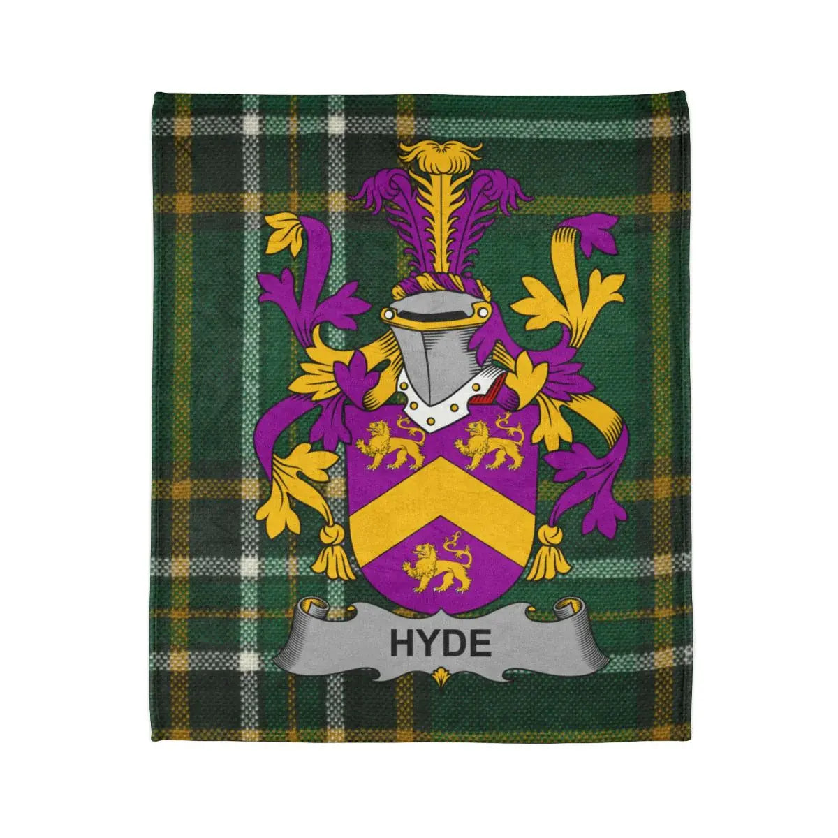 Hyde Crest on Green Plaid Pattern Cozy Blanket product