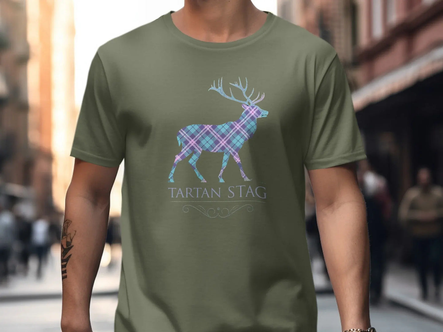 Tartan Stag Design Graphic Unisex T-Shirt product