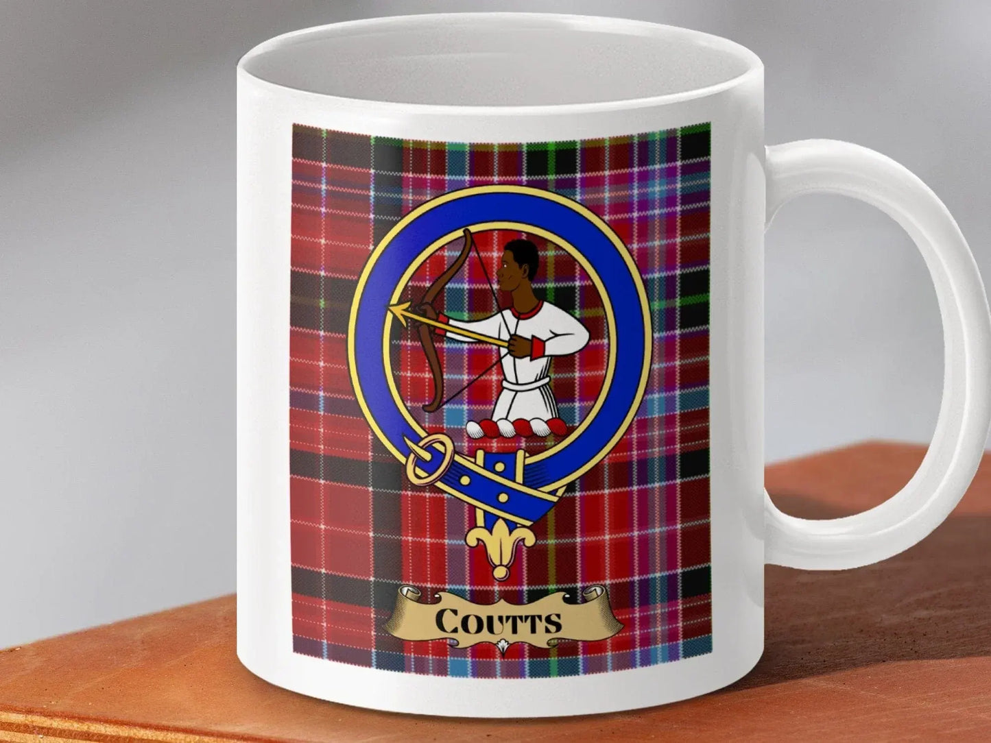 Coutts Family Crest Red Plaid Pattern Mug product
