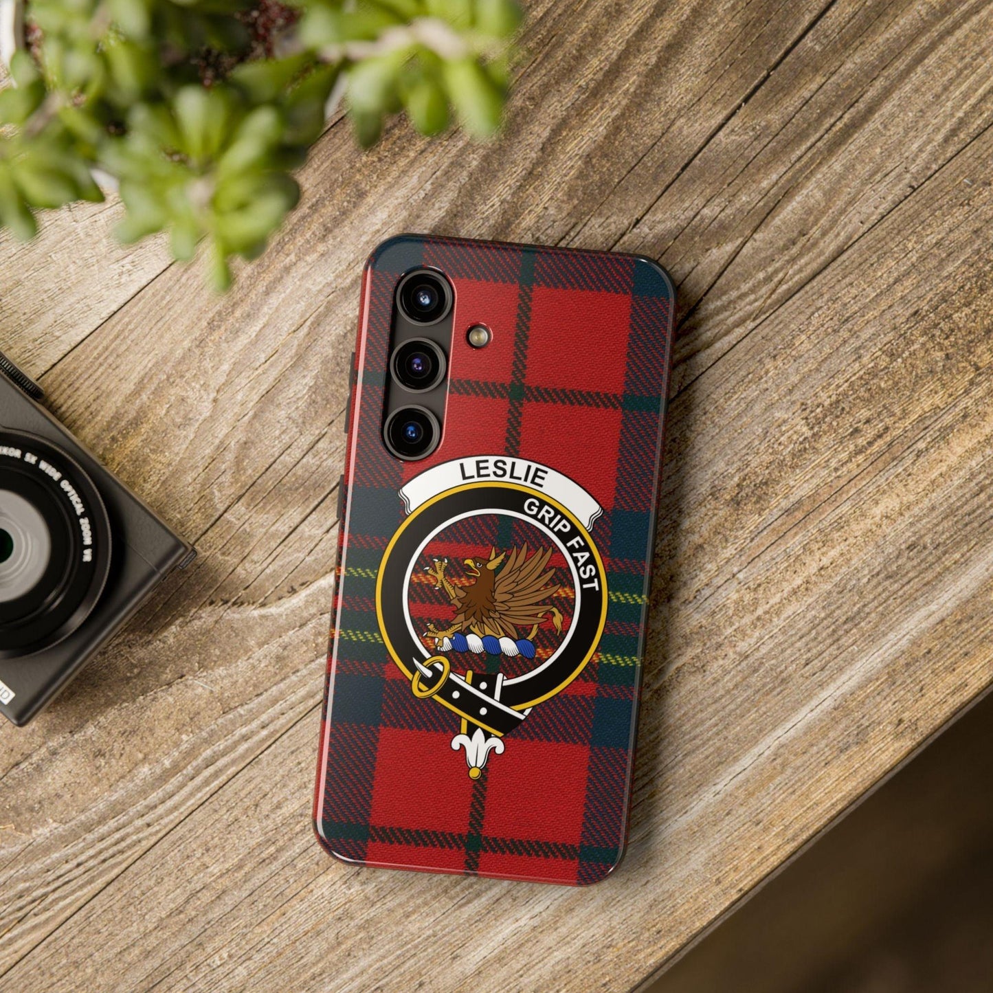 Leslie Clan Crest Scottish Tartan cell phone case - Celtic Ancestry Gifts