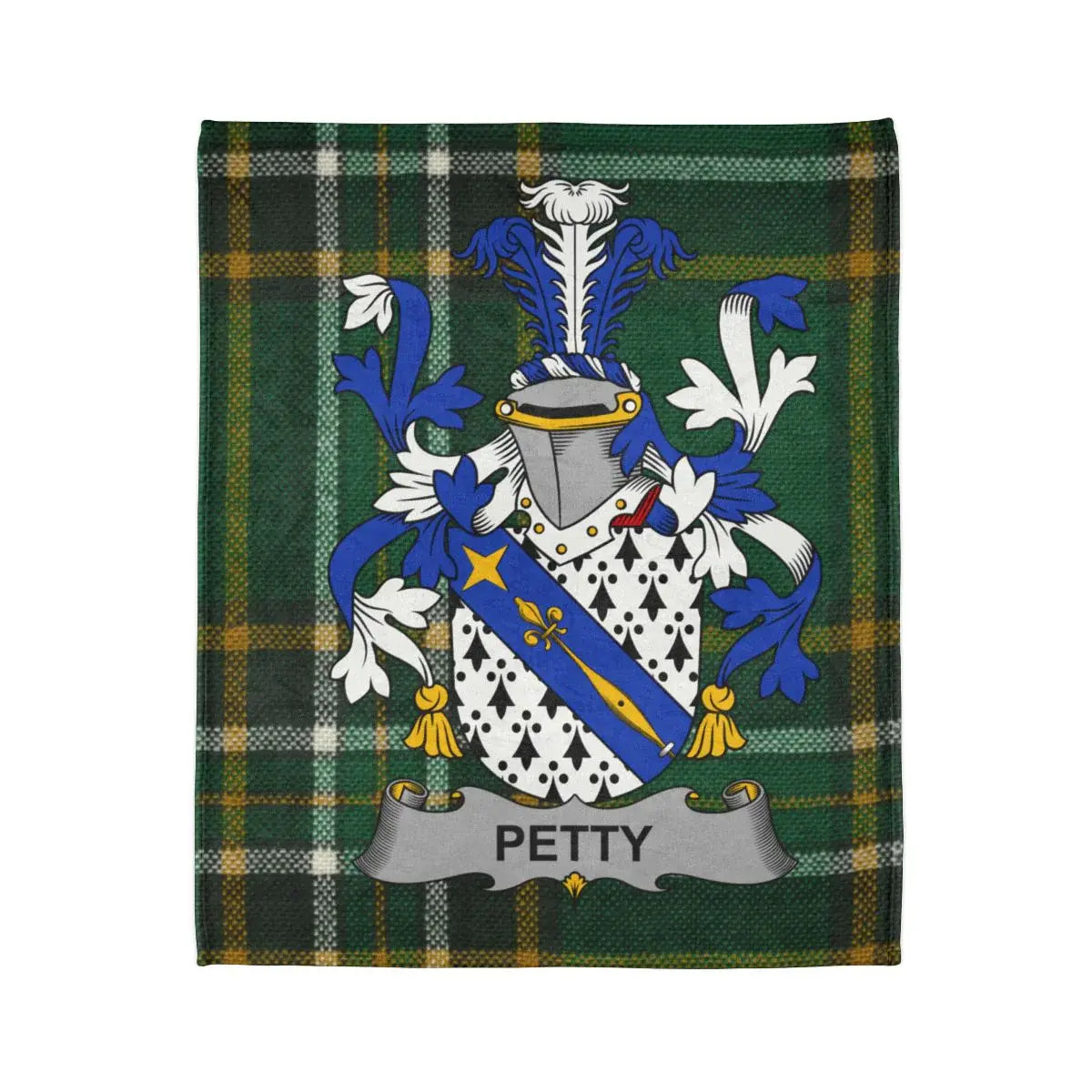 Petty Coat of Arms Family Crest Plaid Blanket product