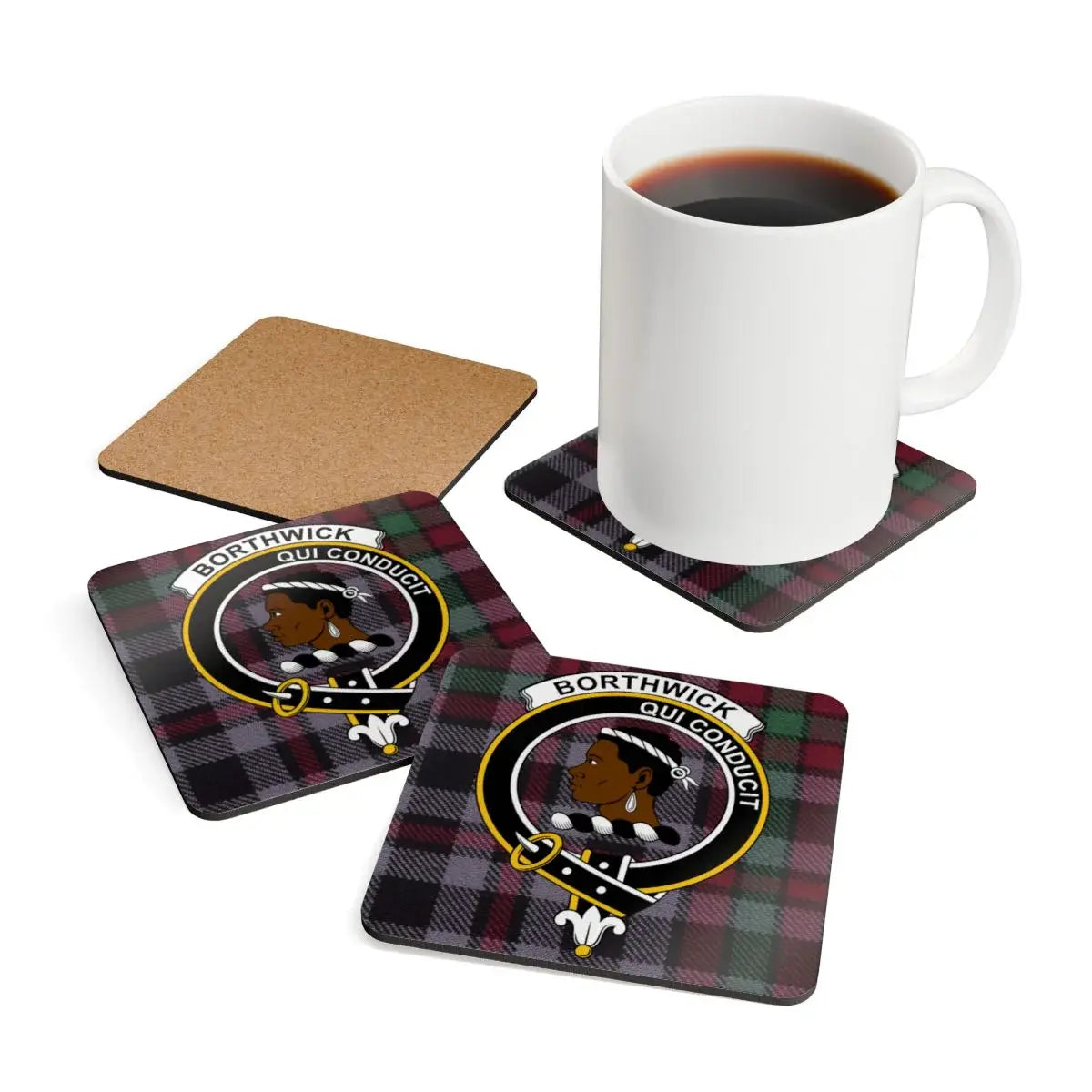 Borthwick Qui Conduit Plaid Patterned Coaster product type