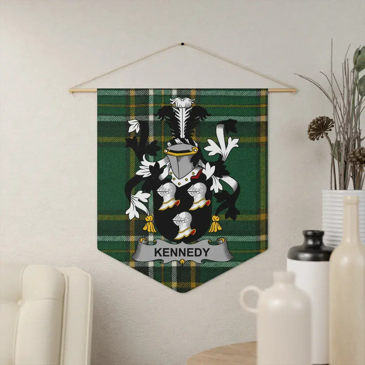Kennedy Family Crest Plaid Wall Hanging Decor product