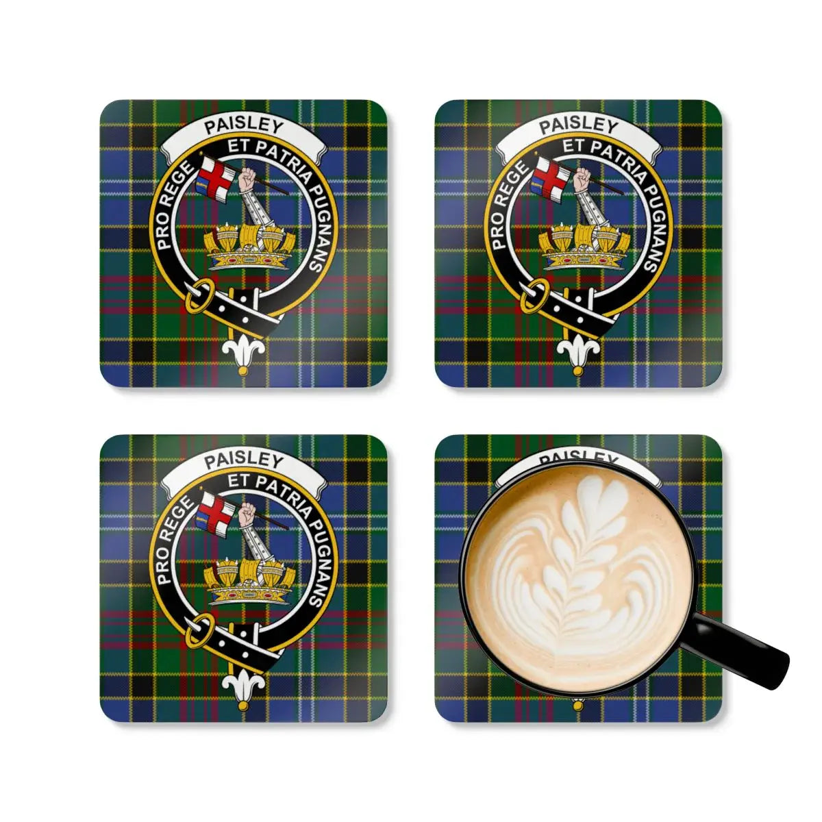 Paisley Crest Emblem Tartan Coasters product type